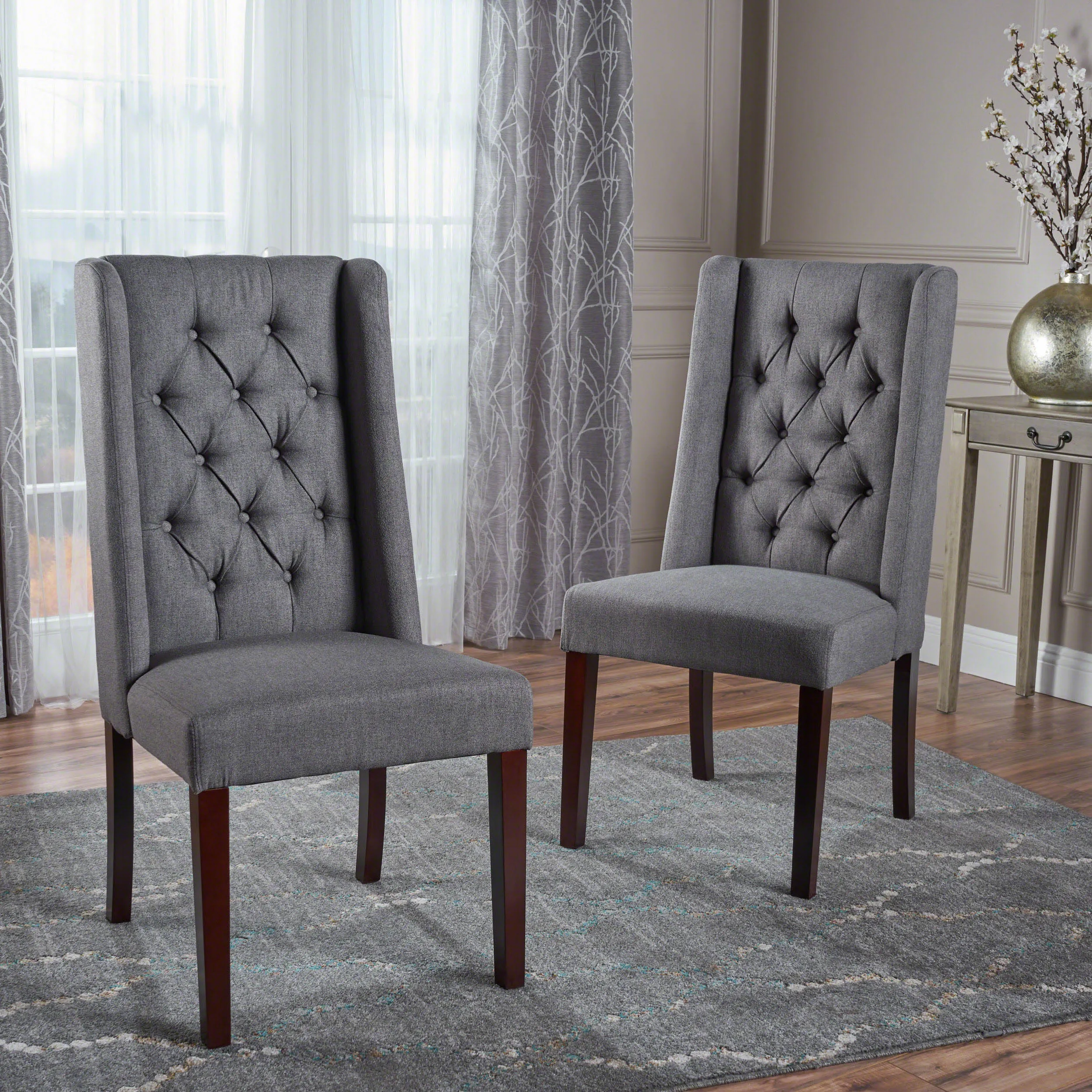 Tufted Fabric High Back Dining Chairs (Set of 2) - NH934203 dining table set, 6-piece dining set