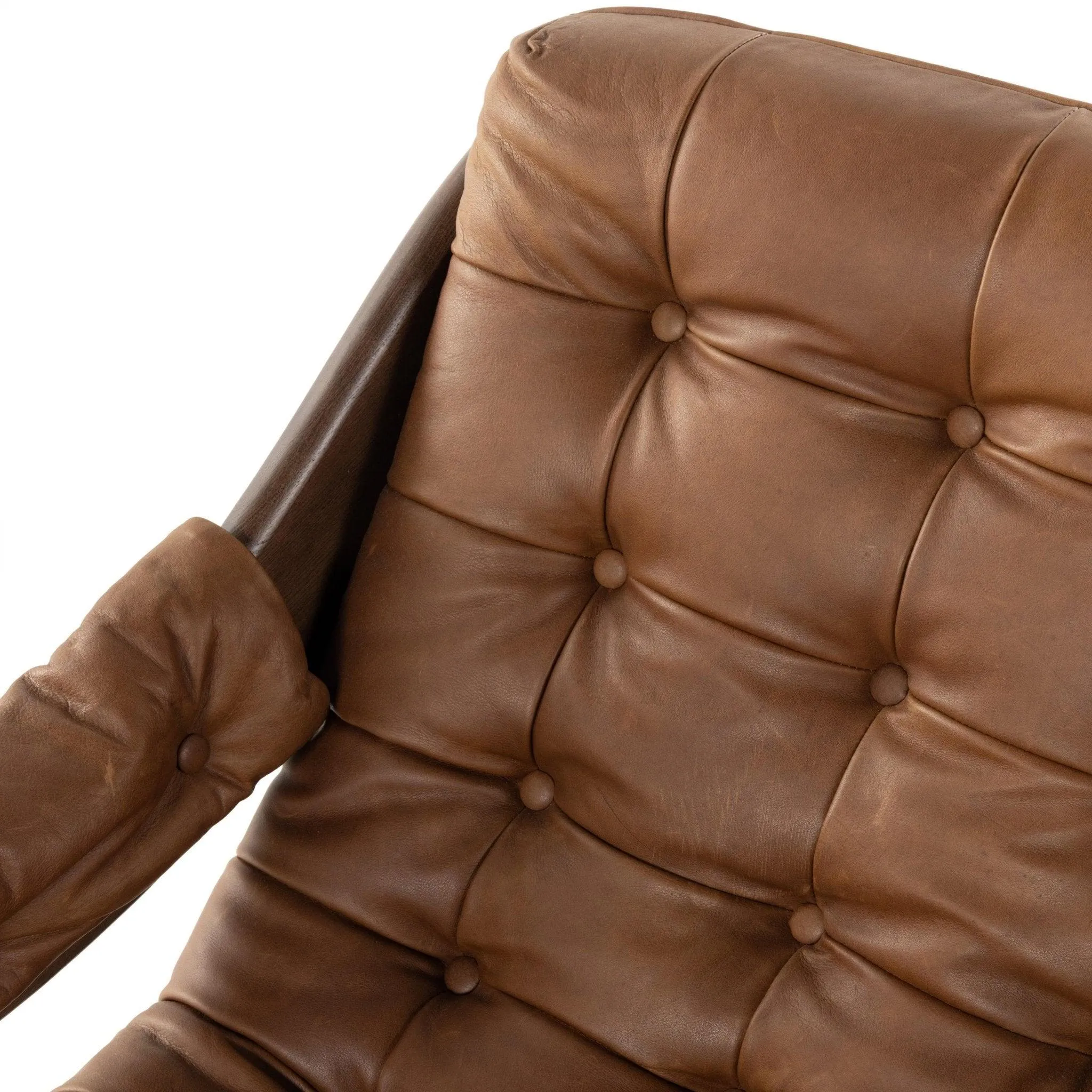 Tufted Leather Chair and Ottoman