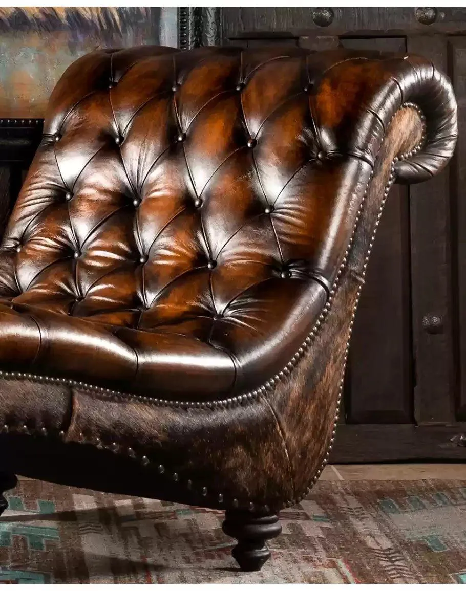 Tufted Leather Chaise Lounge