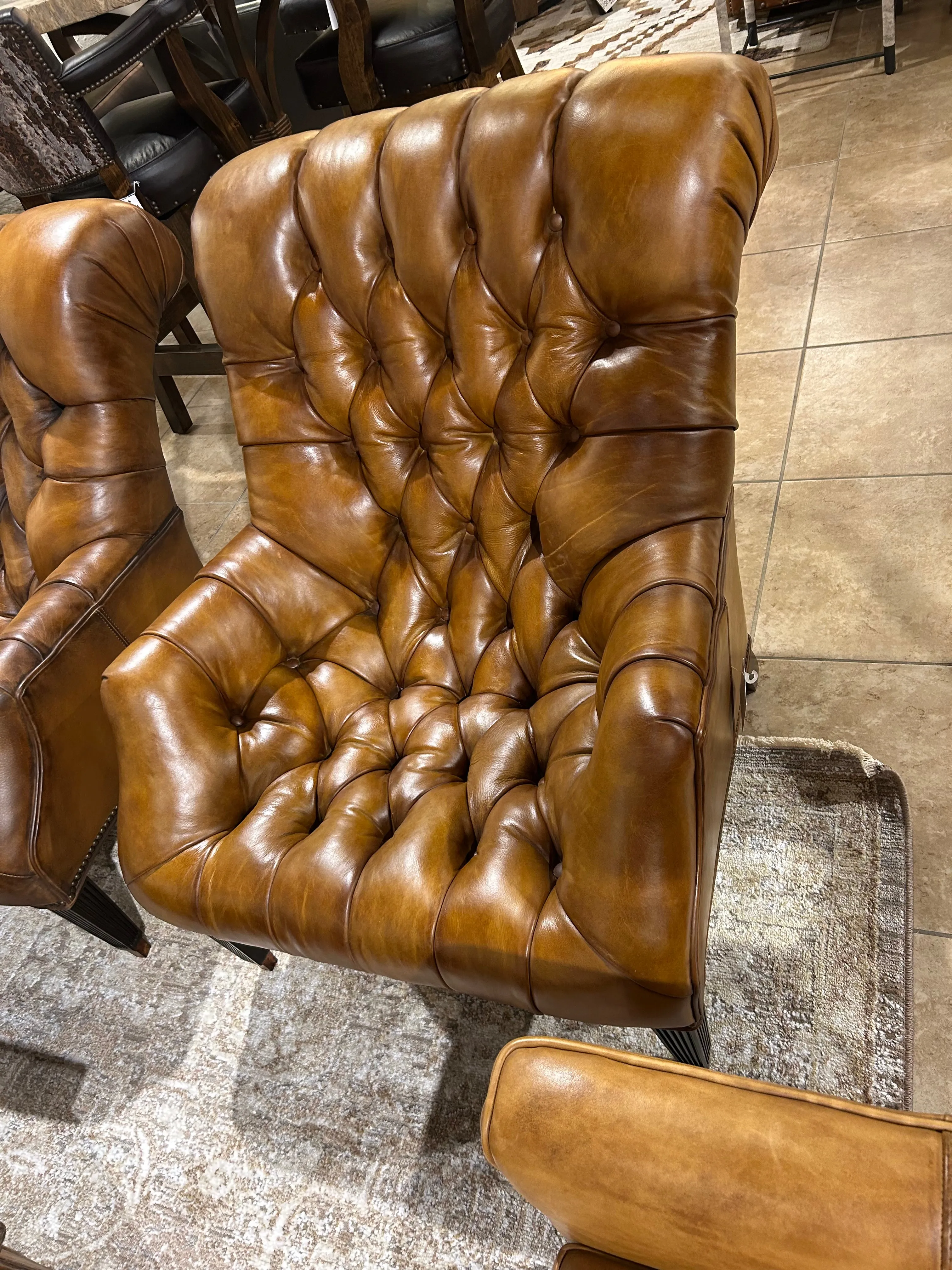 Tufted Leather Napping Chair & Ottoman