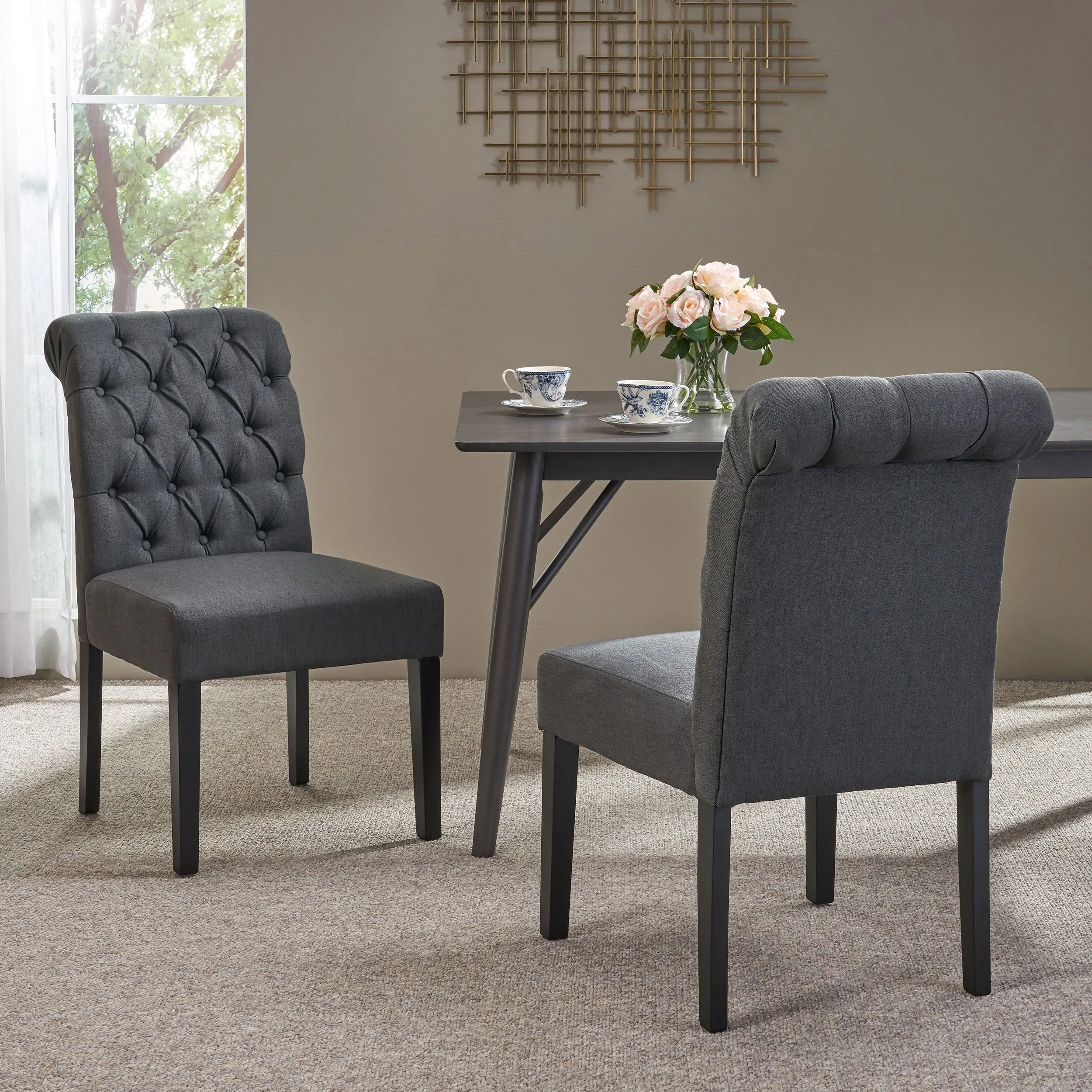 Tufted Rolltop Dining Chairs (Set of 2) - NH790903