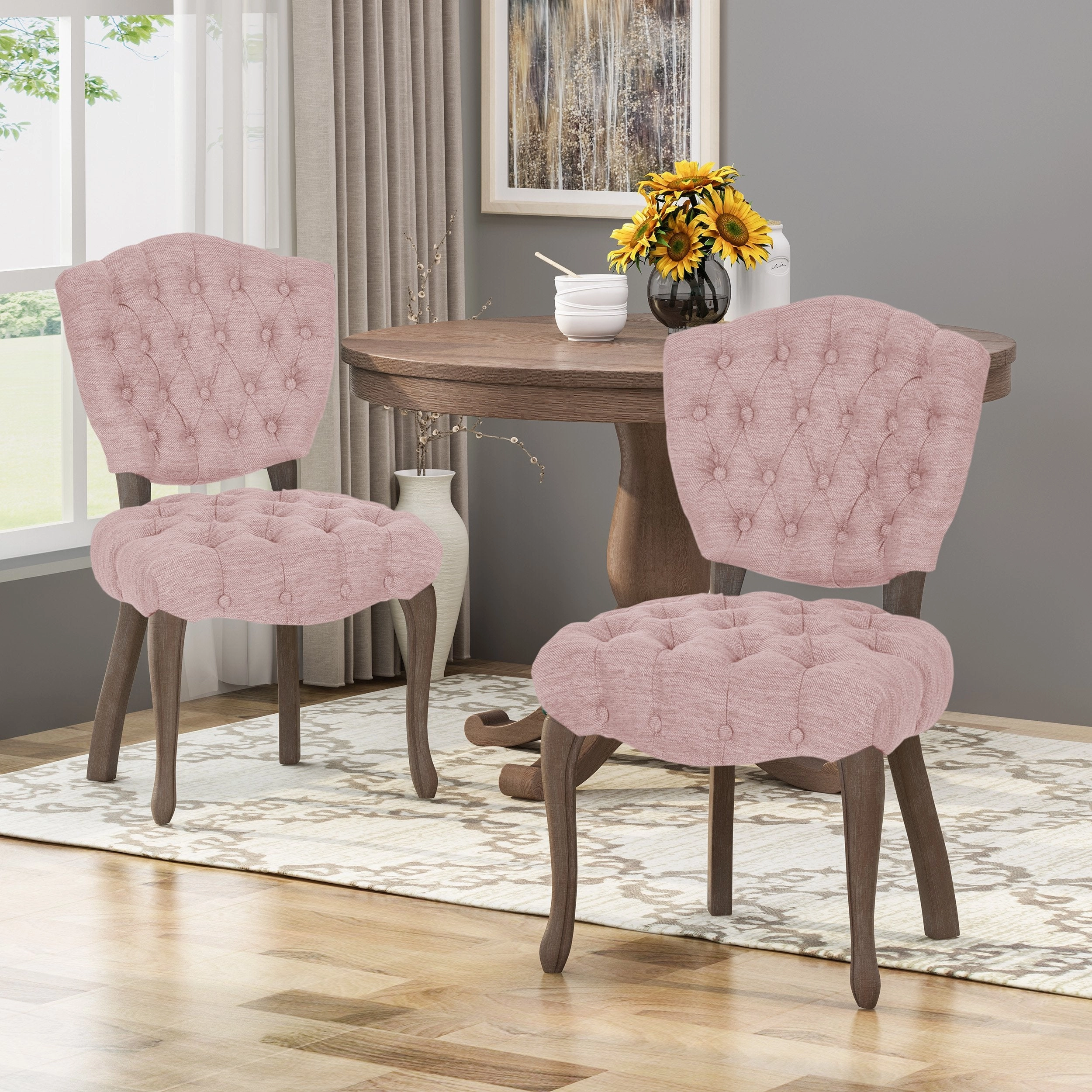Tufted Dining Chair with Cabriole Legs (Set of 2) - NH922903