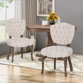 Tufted Dining Chair with Cabriole Legs (Set of 2) - NH922903 dining table set, 6-piece dining set