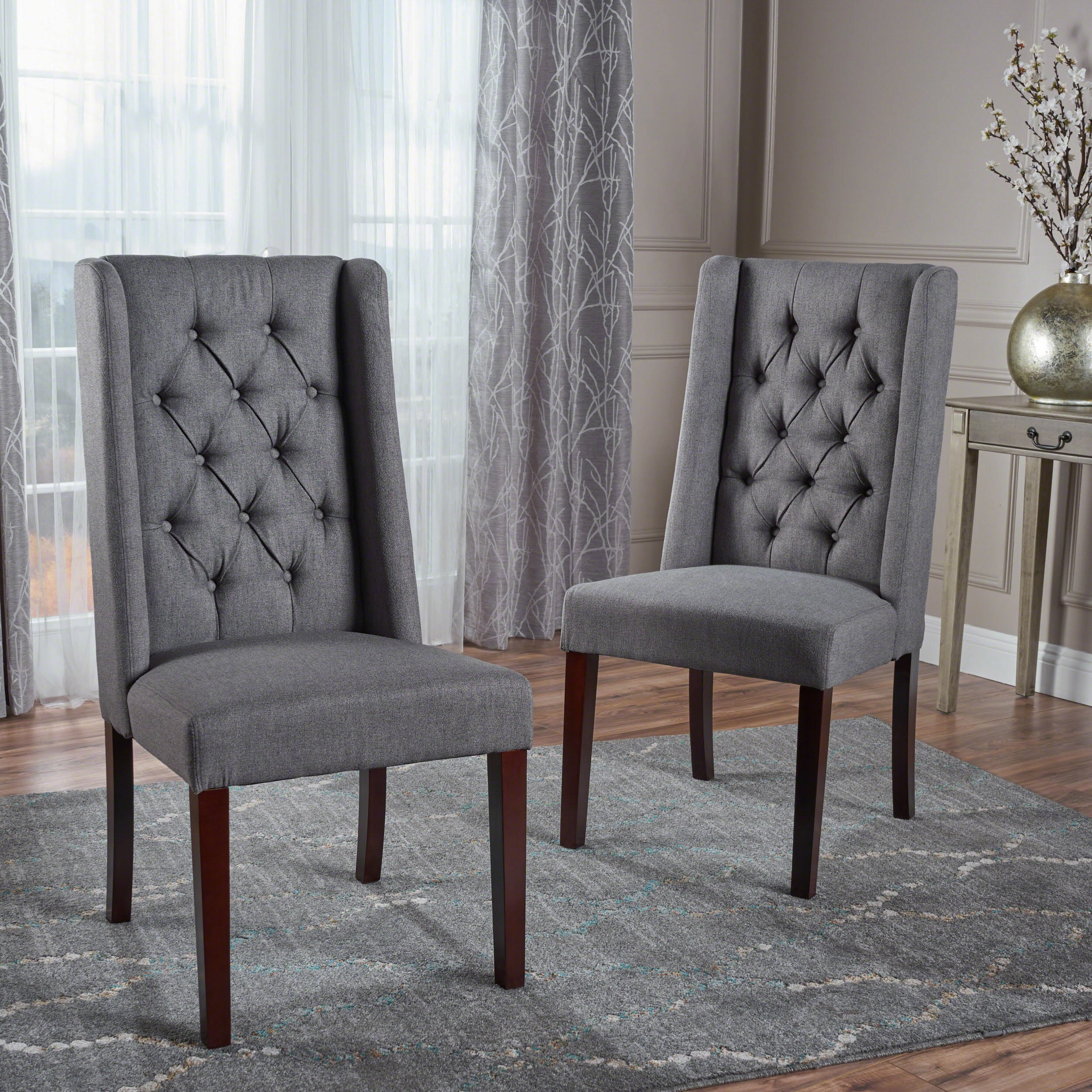 Tufted Fabric High Back Dining Chairs (Set of 2) - NH934203 dining table set, 6-piece dining set