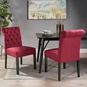 Tufted Rolltop Dining Chairs (Set of 2) - NH790903 dining table set, 6-piece dining set