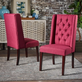 Tufted Wing Back Fabric Dining Chairs (Set of 2) - NH590203 dining table set, 6-piece dining set