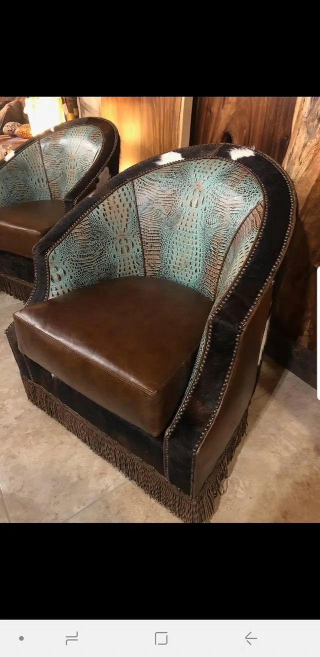 Tulsa King Leather Swivel Chair