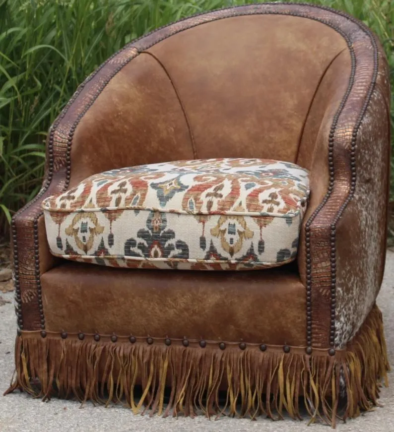 Tulsa King Leather Swivel Chair