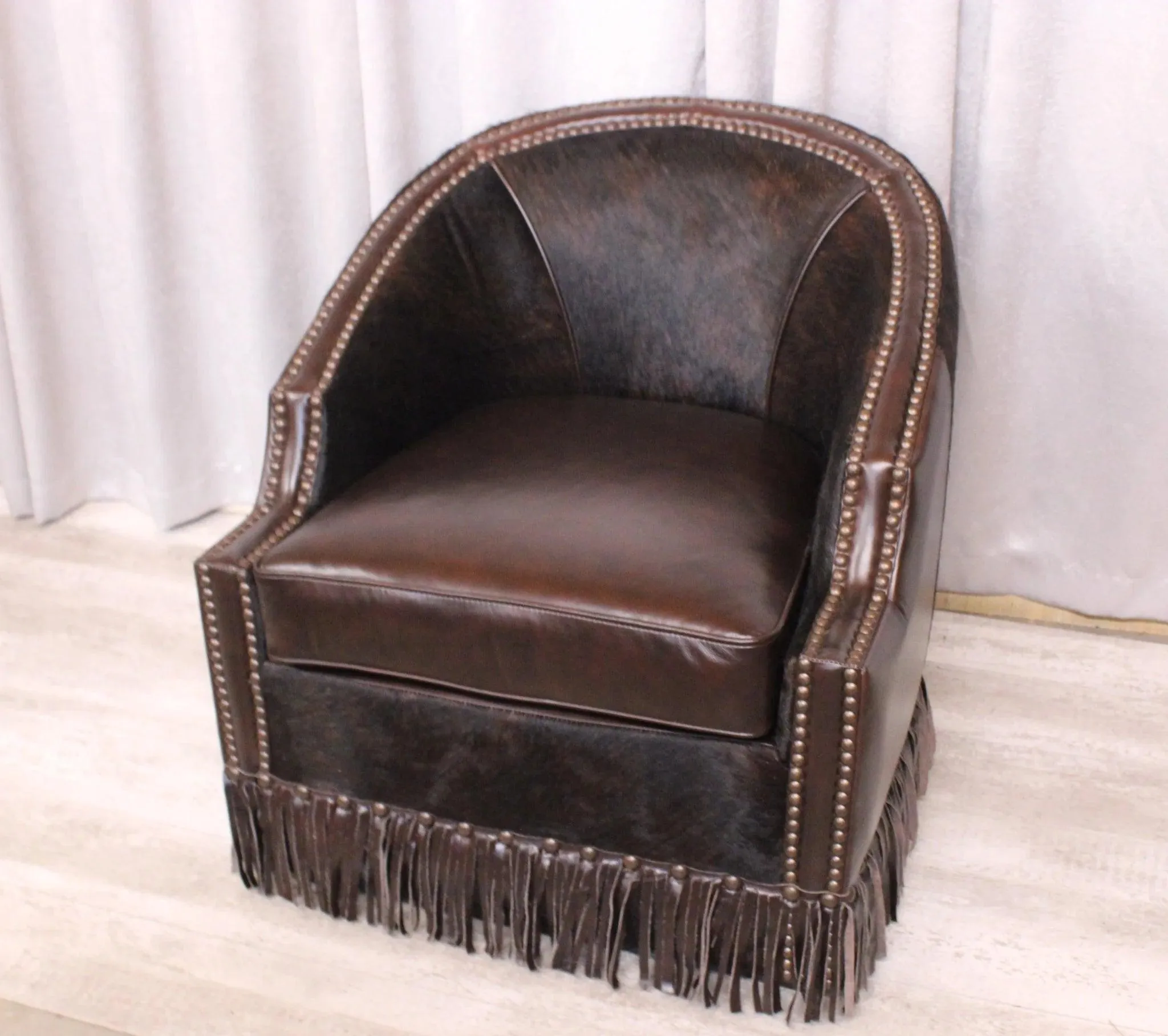Tulsa King Leather Swivel Chair