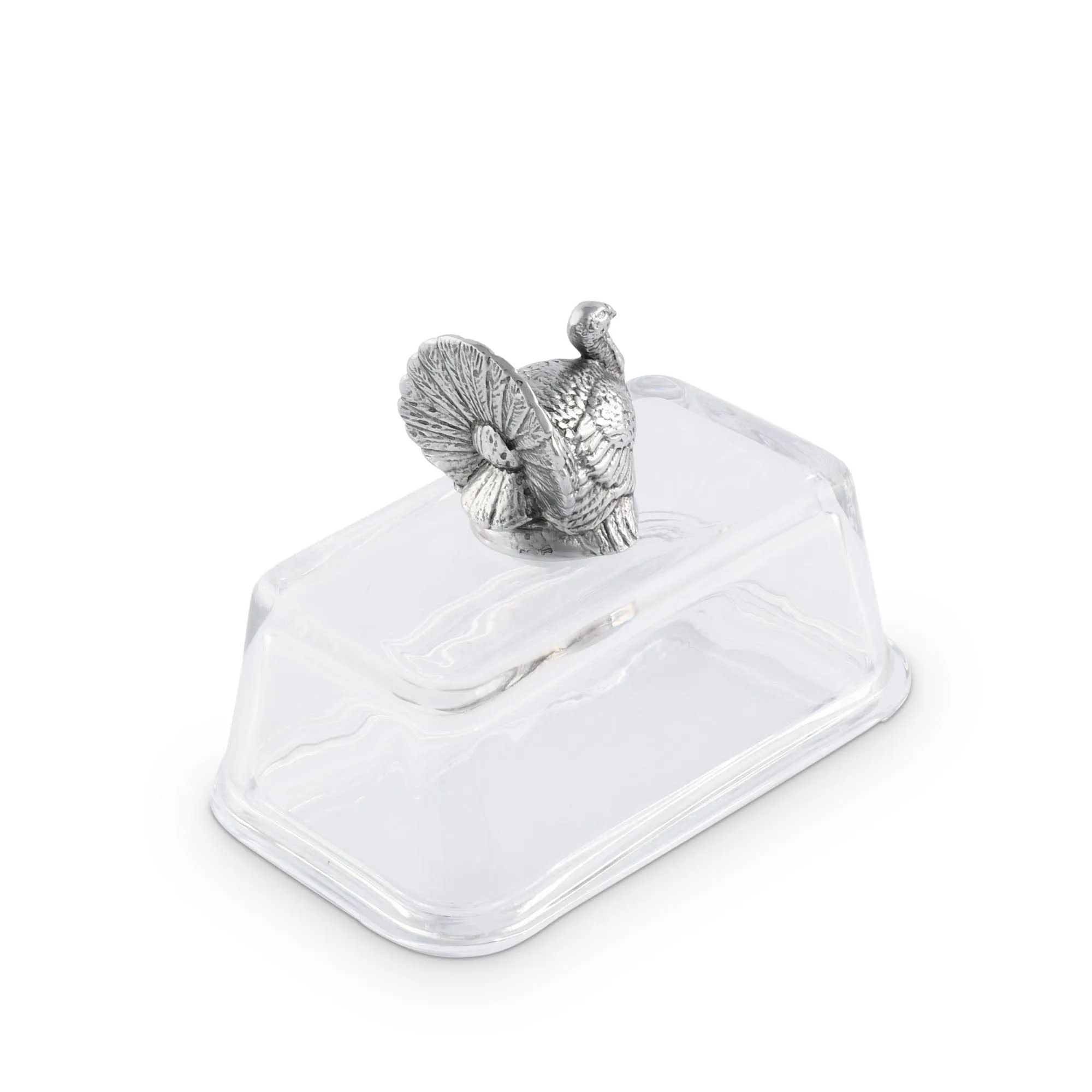 Turkey Lid Glass Butter Dish
