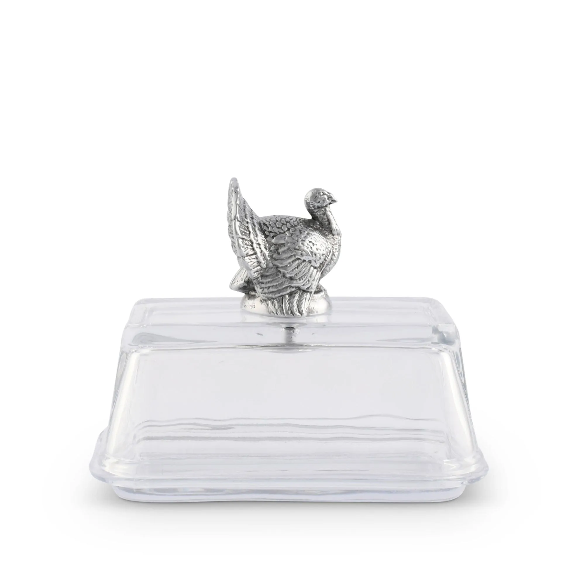 Turkey Lid Glass Butter Dish