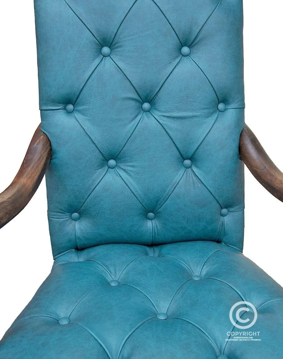 Turquoise Dust Leather Office Chair