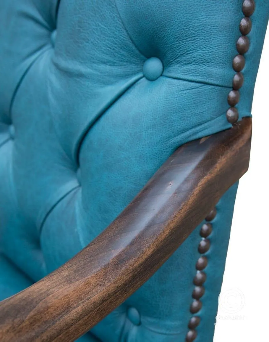 Turquoise Dust Leather Office Chair