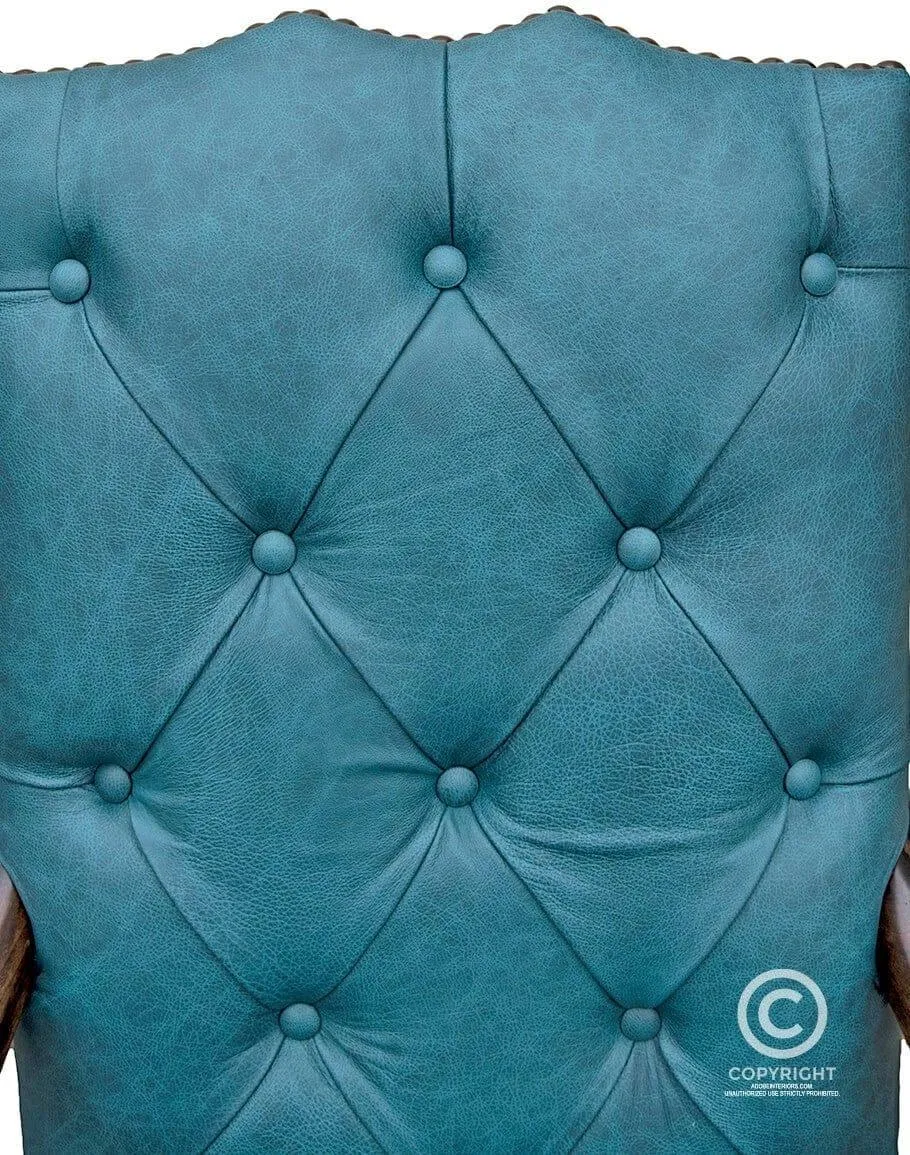 Turquoise Dust Leather Office Chair