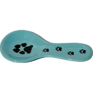Turquoise Paw Prints Spoon Rest