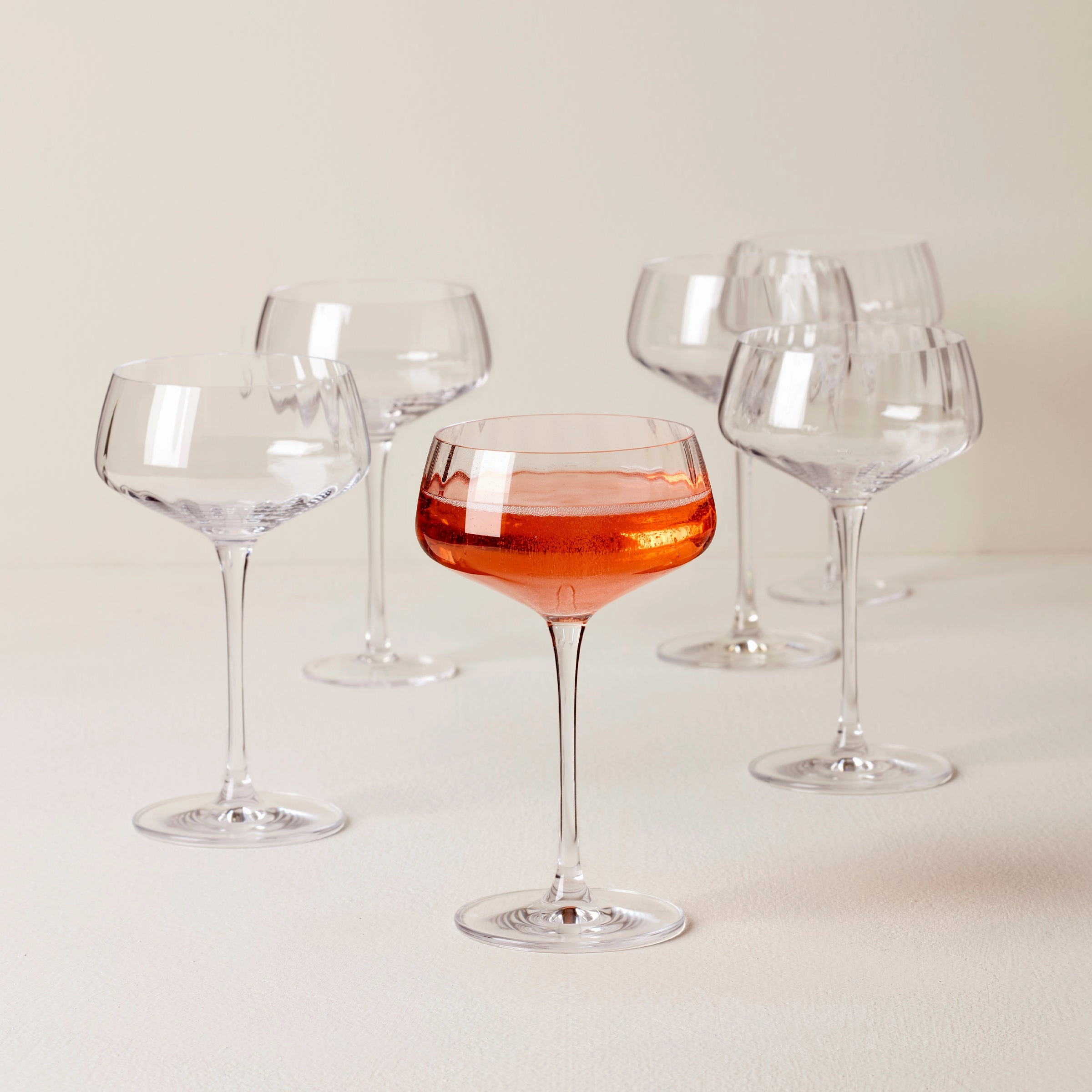 Tuscany Classics Angled Optic Coupe Glasses - Set Of 6