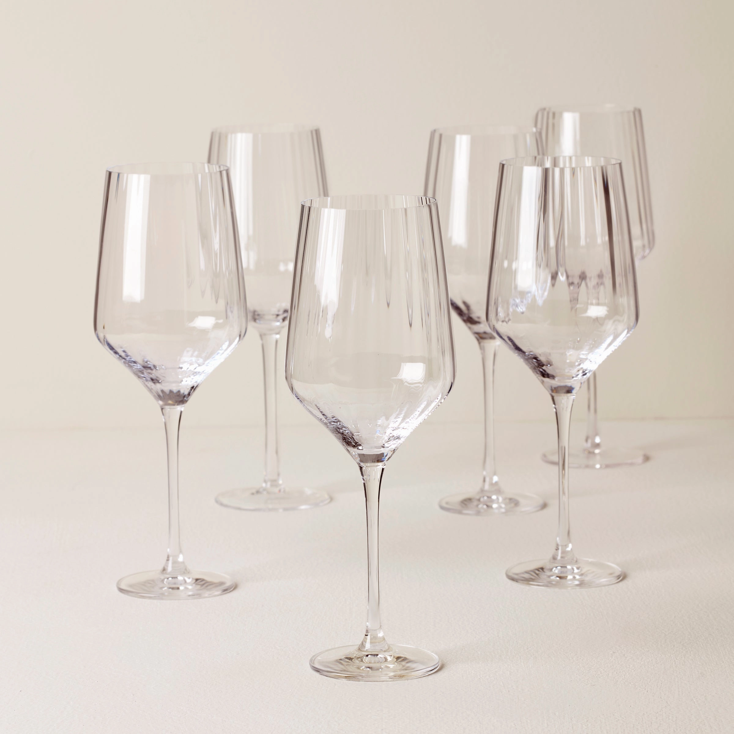 Tuscany Classics Angled Optic Wine Glasses - Set Of 6