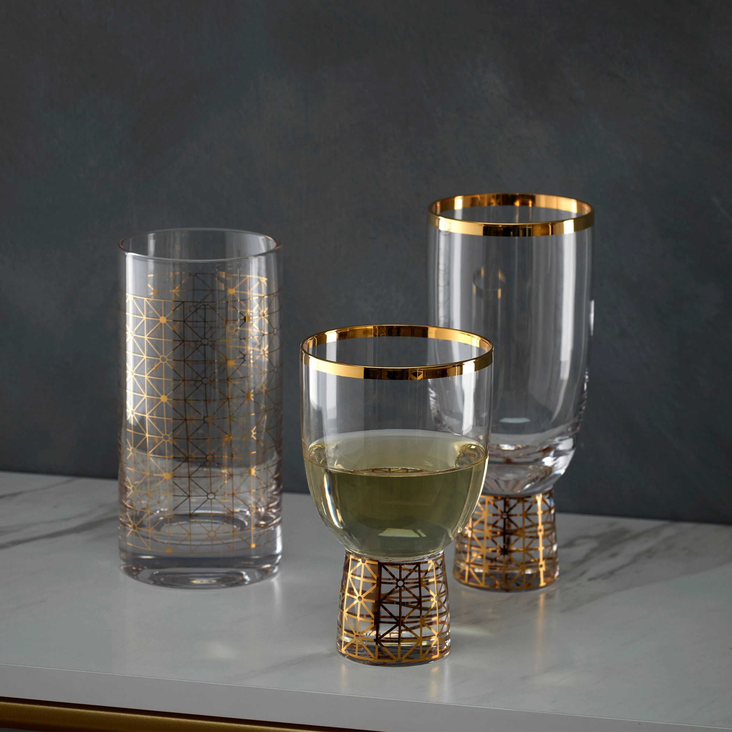 Tuscany Classics Gold Dust Highball Glasses - Set Of 4