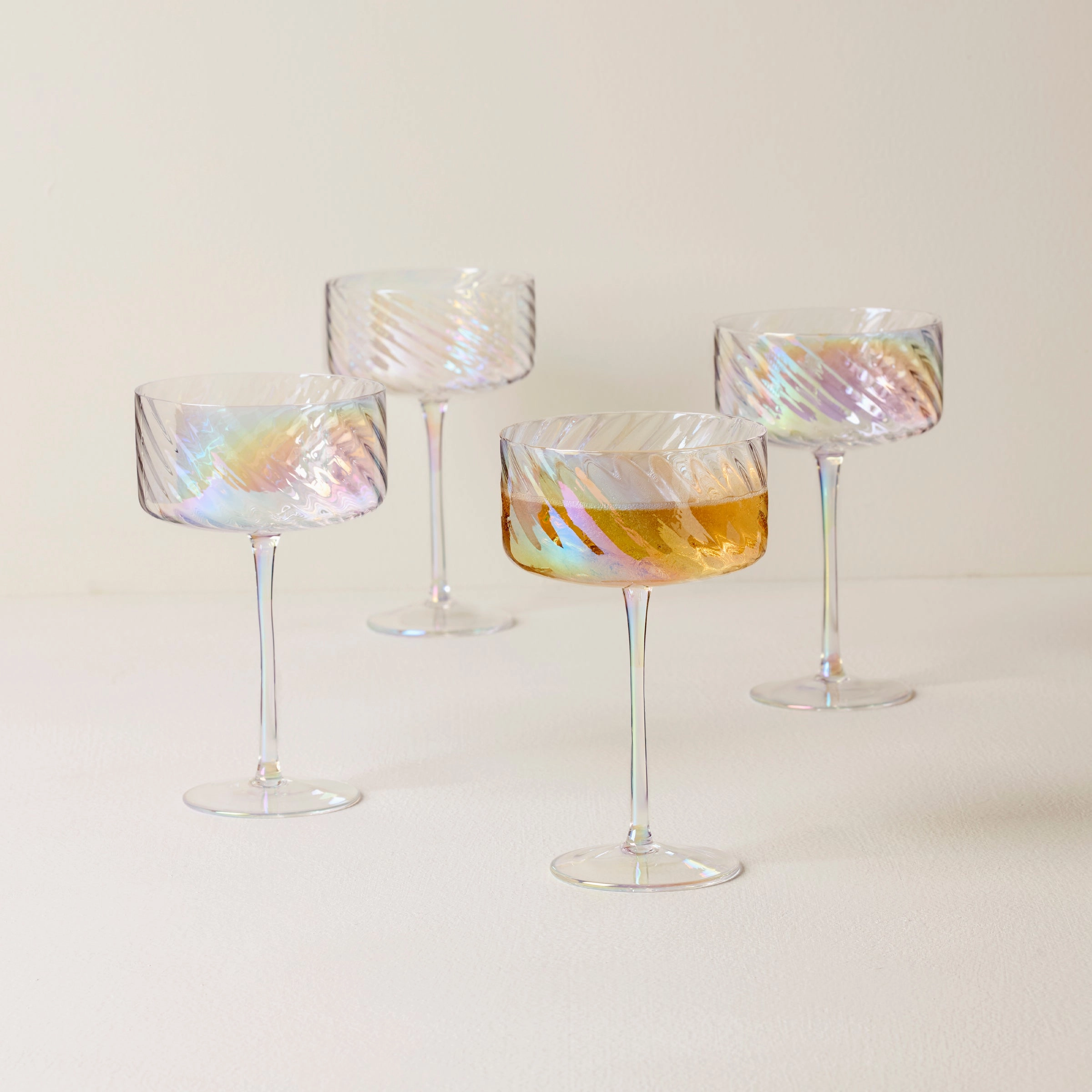 Tuscany Classics Iridescent Coupe Glasses - Set Of 4