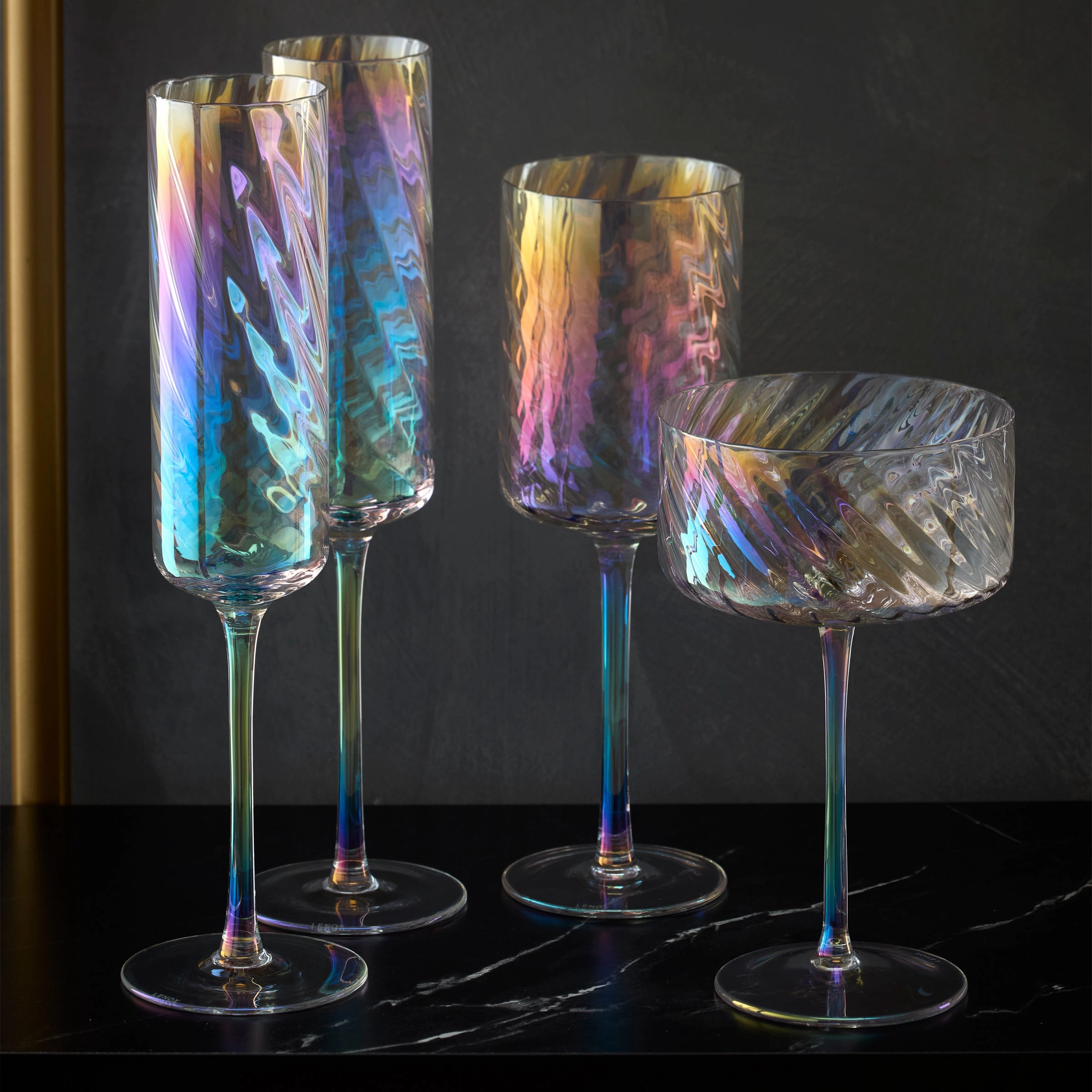 Tuscany Classics Iridescent Coupe Glasses - Set Of 4