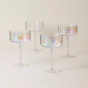 Tuscany Classics Iridescent Coupe Glasses - Set Of 4