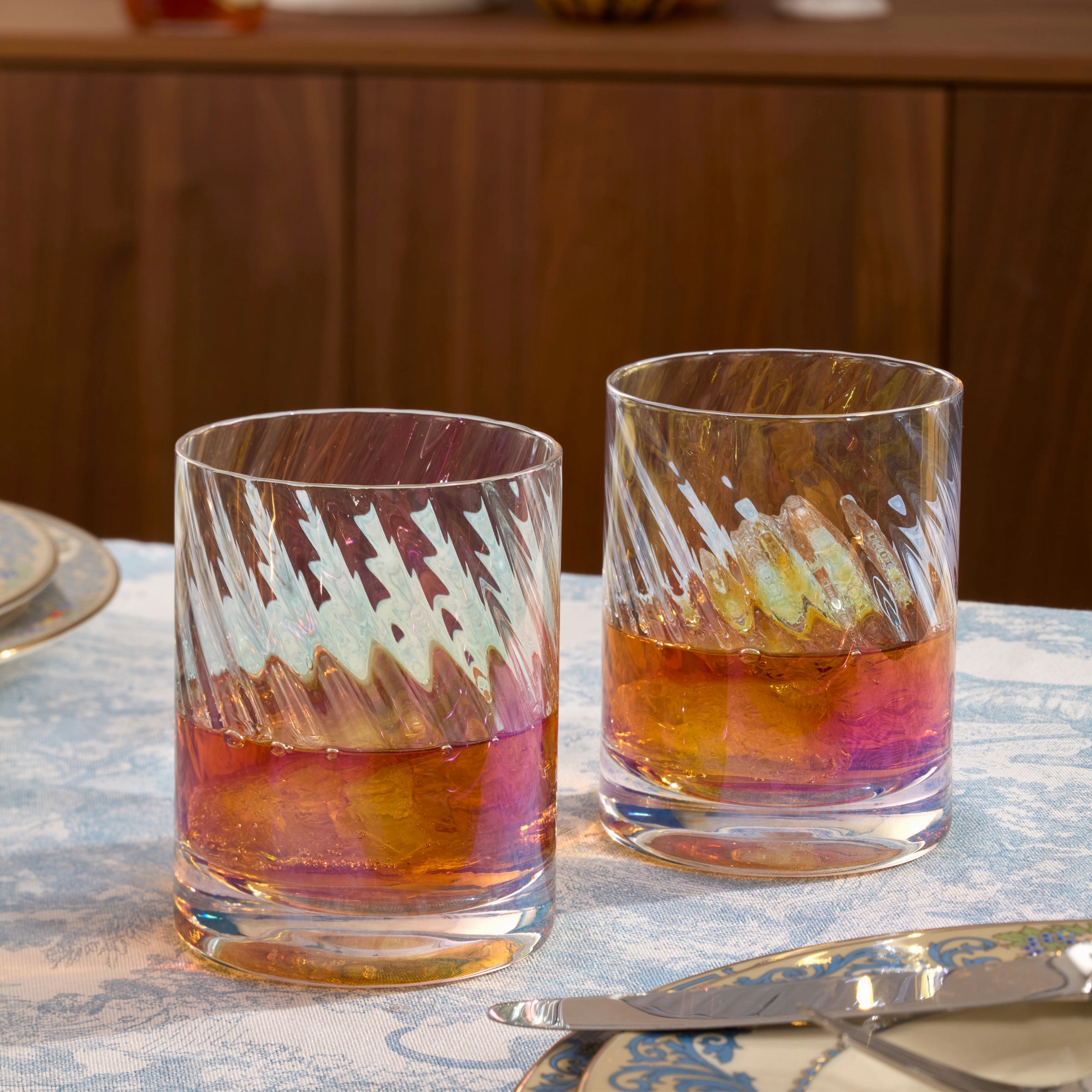 Tuscany Classics Iridescent Double Old Fashion Glasses - Set
