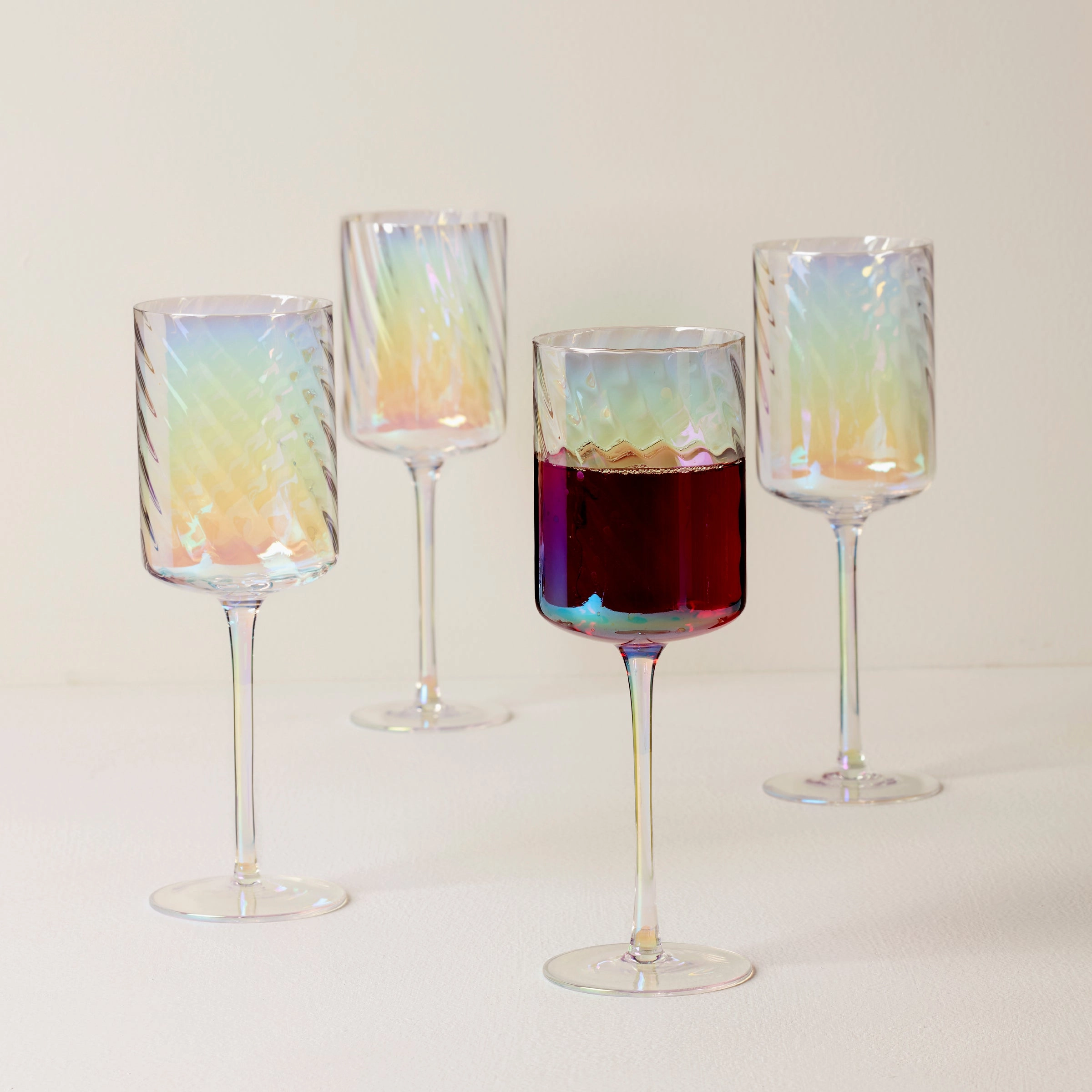 Tuscany Classics Iridescent Red Wine Glasses - Set Of 4