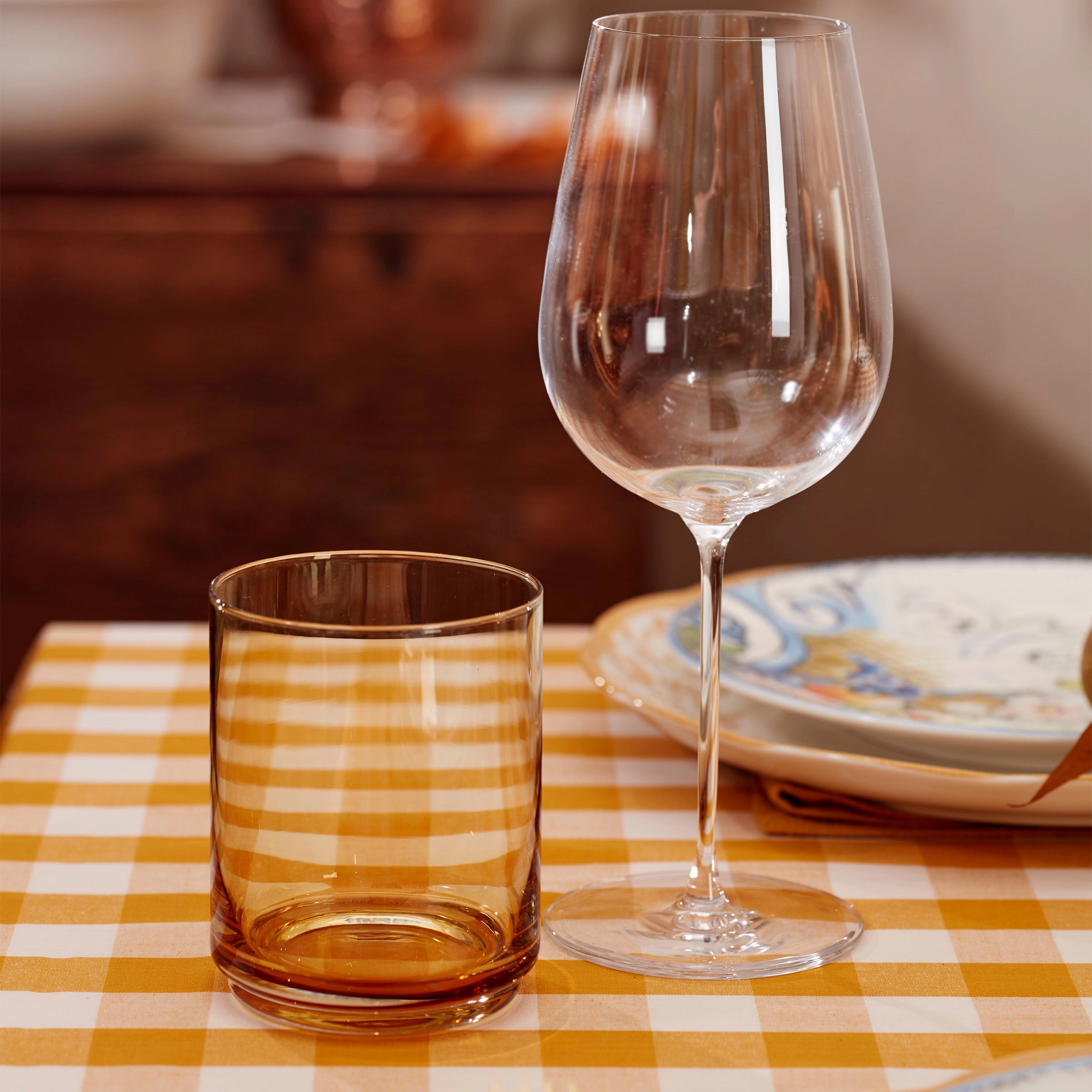 Tuscany Classics Stackable Amber Tall Glasses - Set Of 4