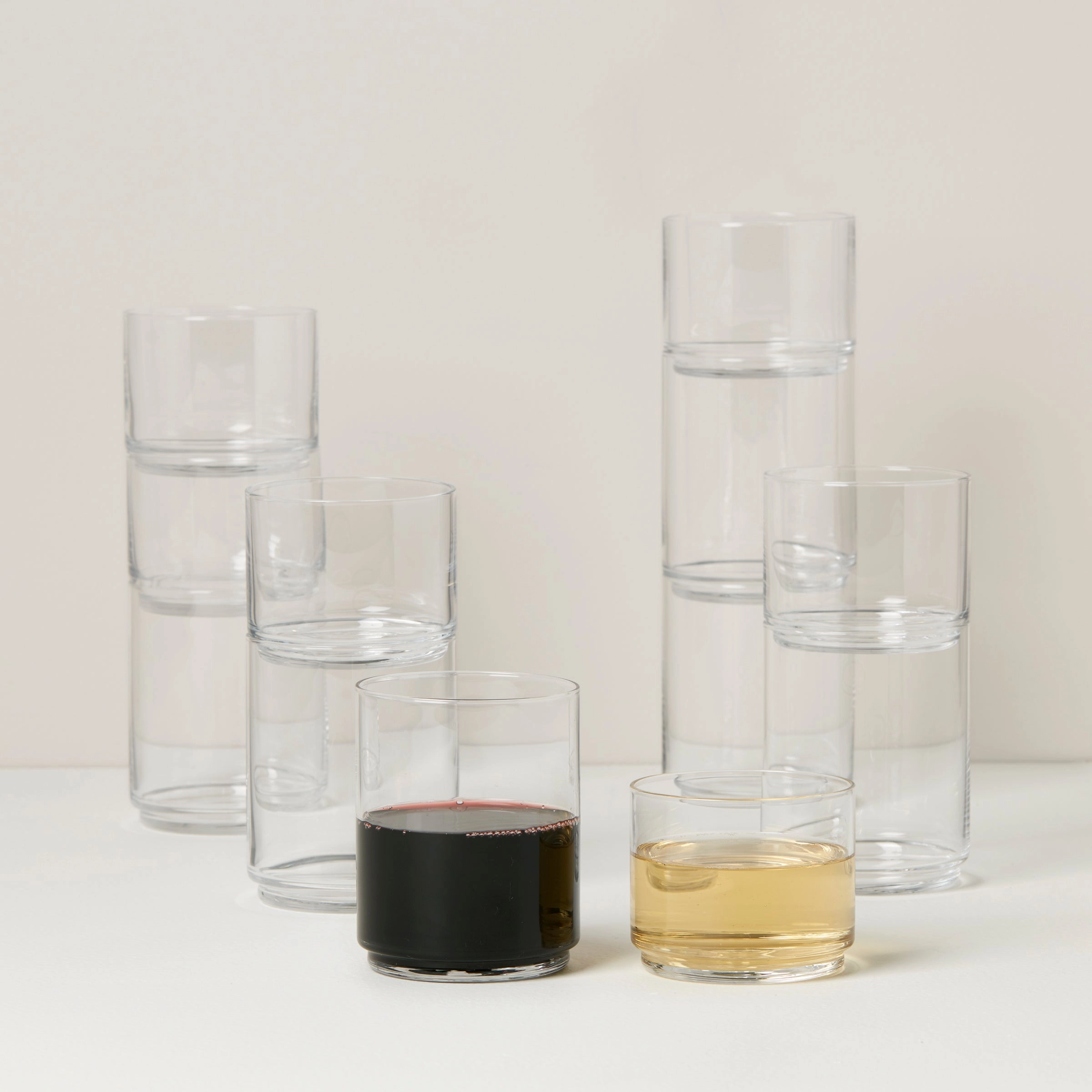 Tuscany Classics Stackable Clear Glasses - Set Of 12