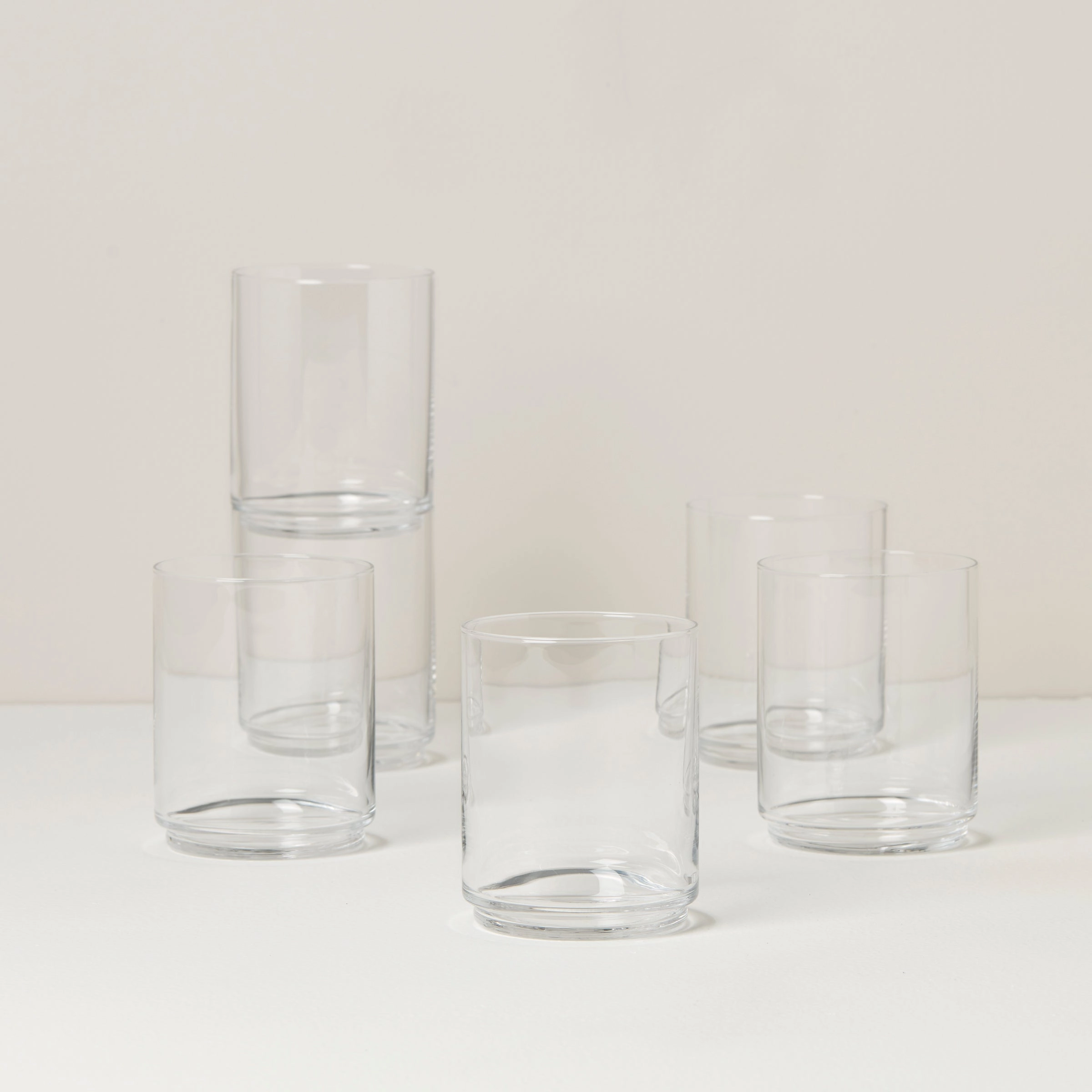 Tuscany Classics Stackable Clear Tall Glasses - Set Of 6