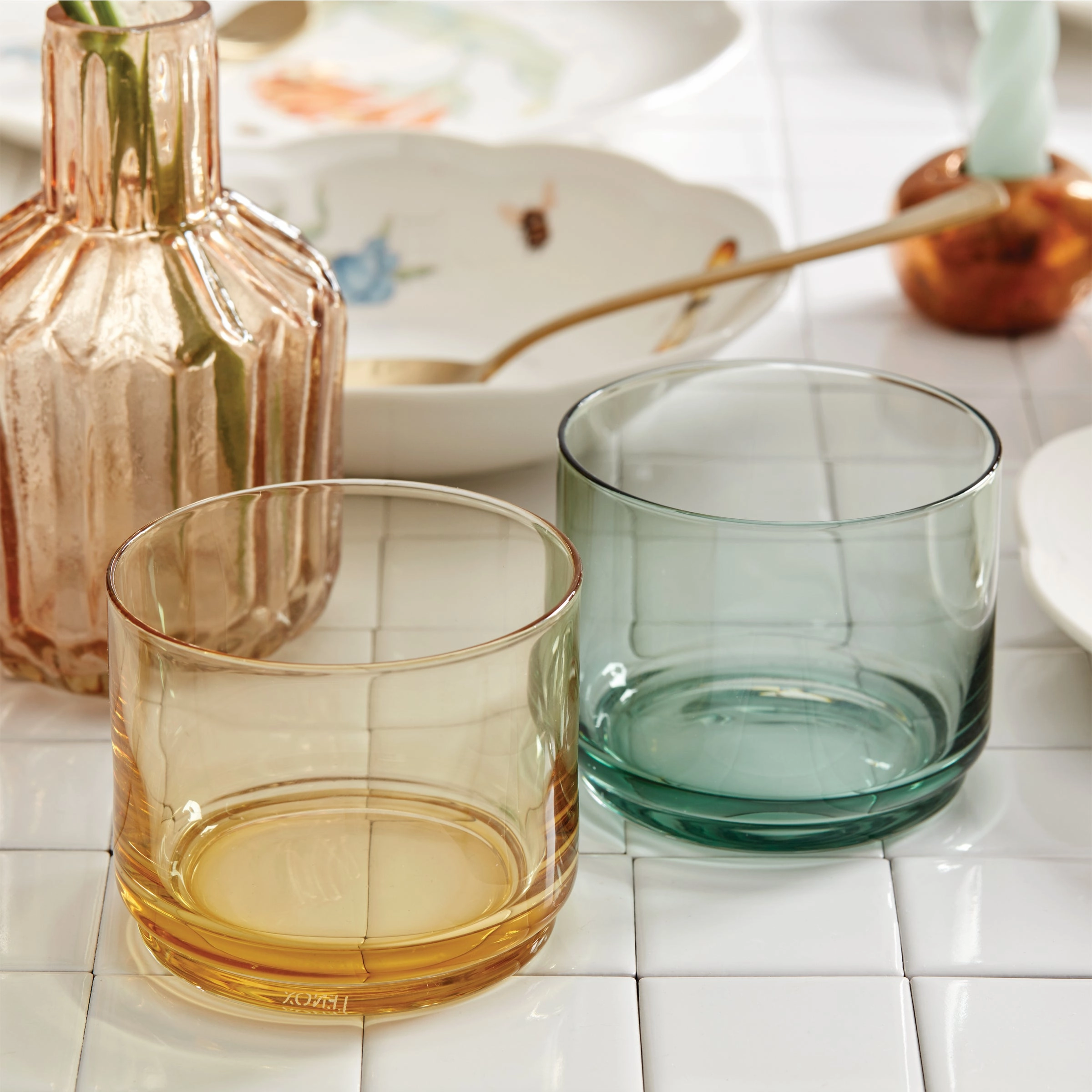 Tuscany Classics Stackable Green Short Glasses - Set Of 4