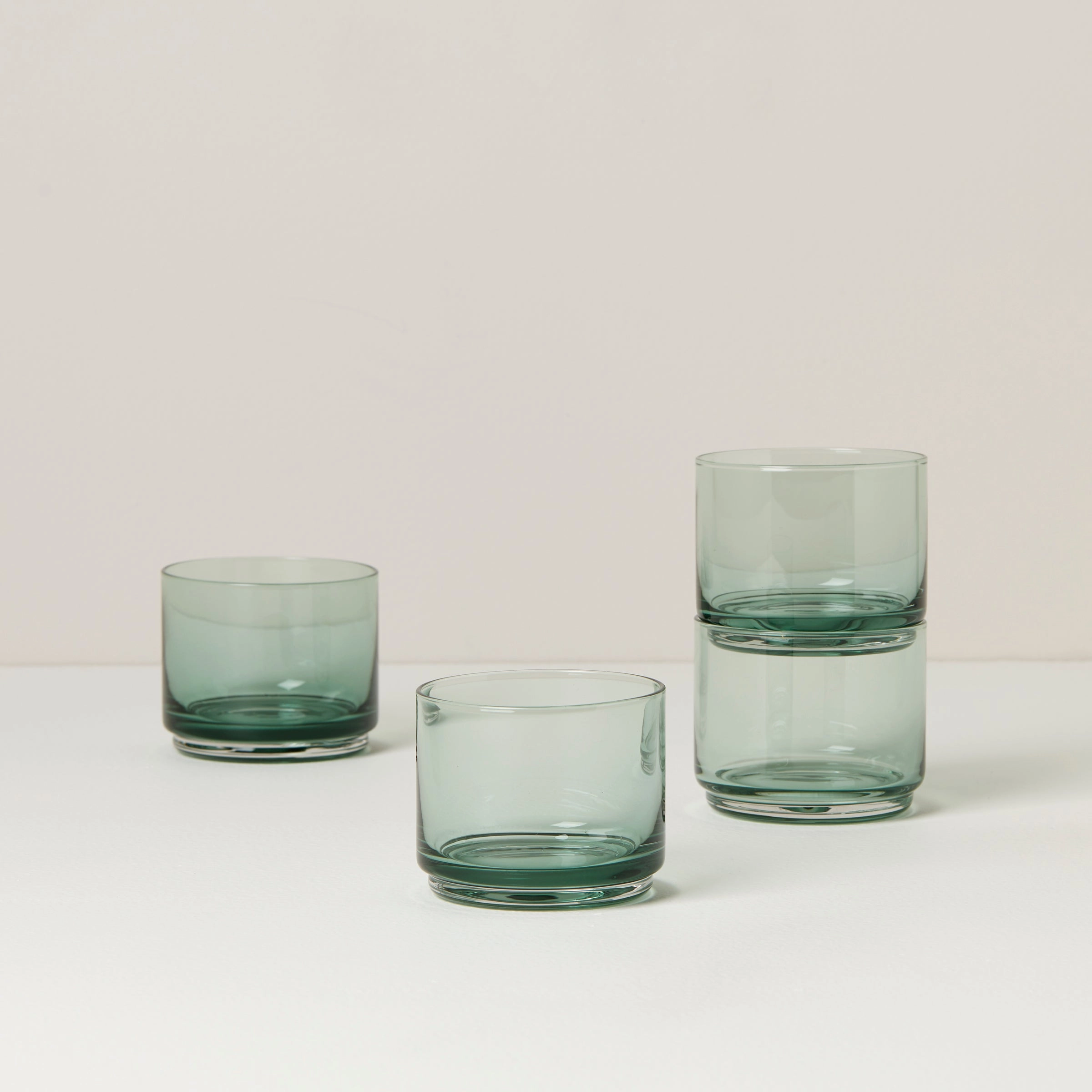 Tuscany Classics Stackable Green Short Glasses - Set Of 4