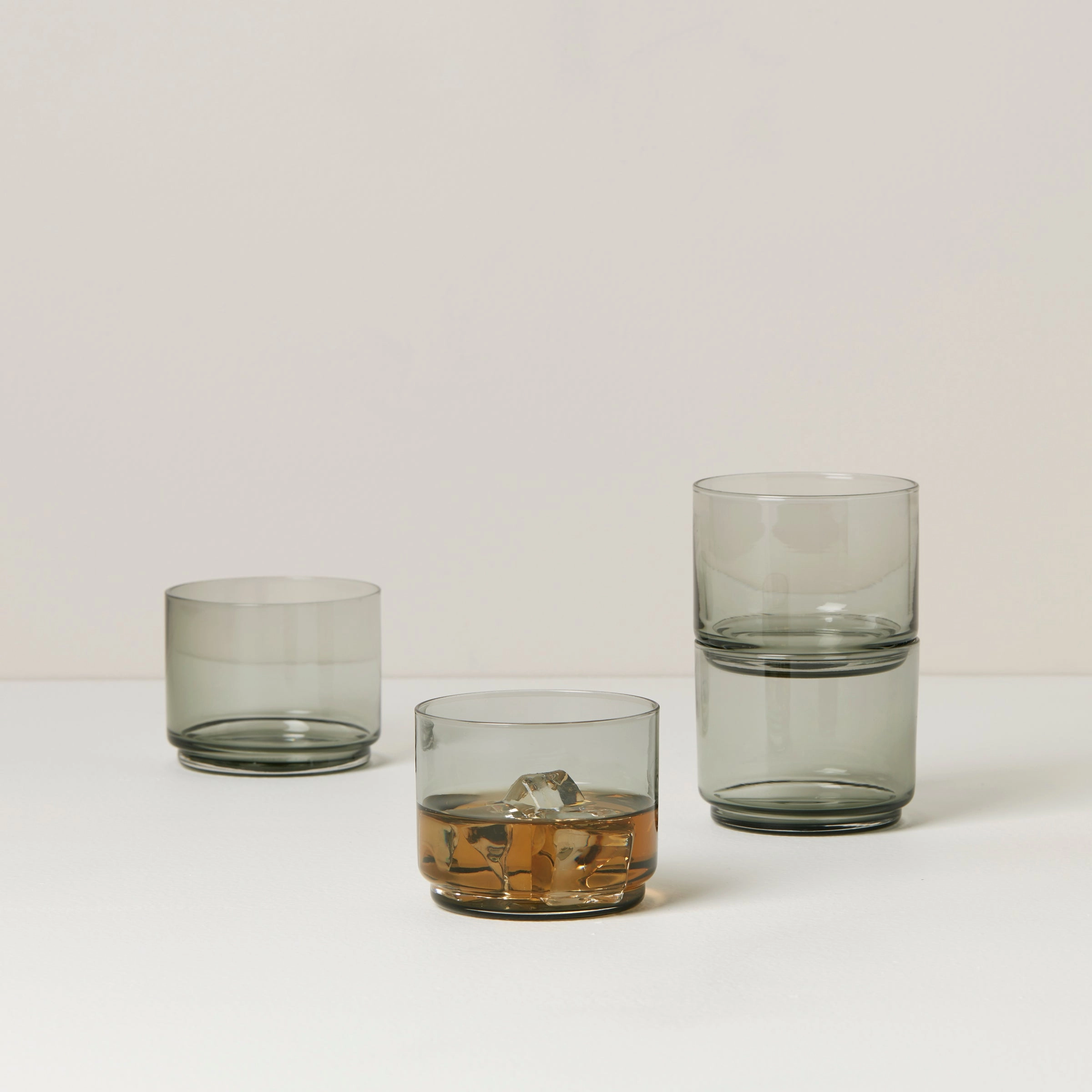 Tuscany Classics Stackable Smoke Short Glasses - Set Of 4