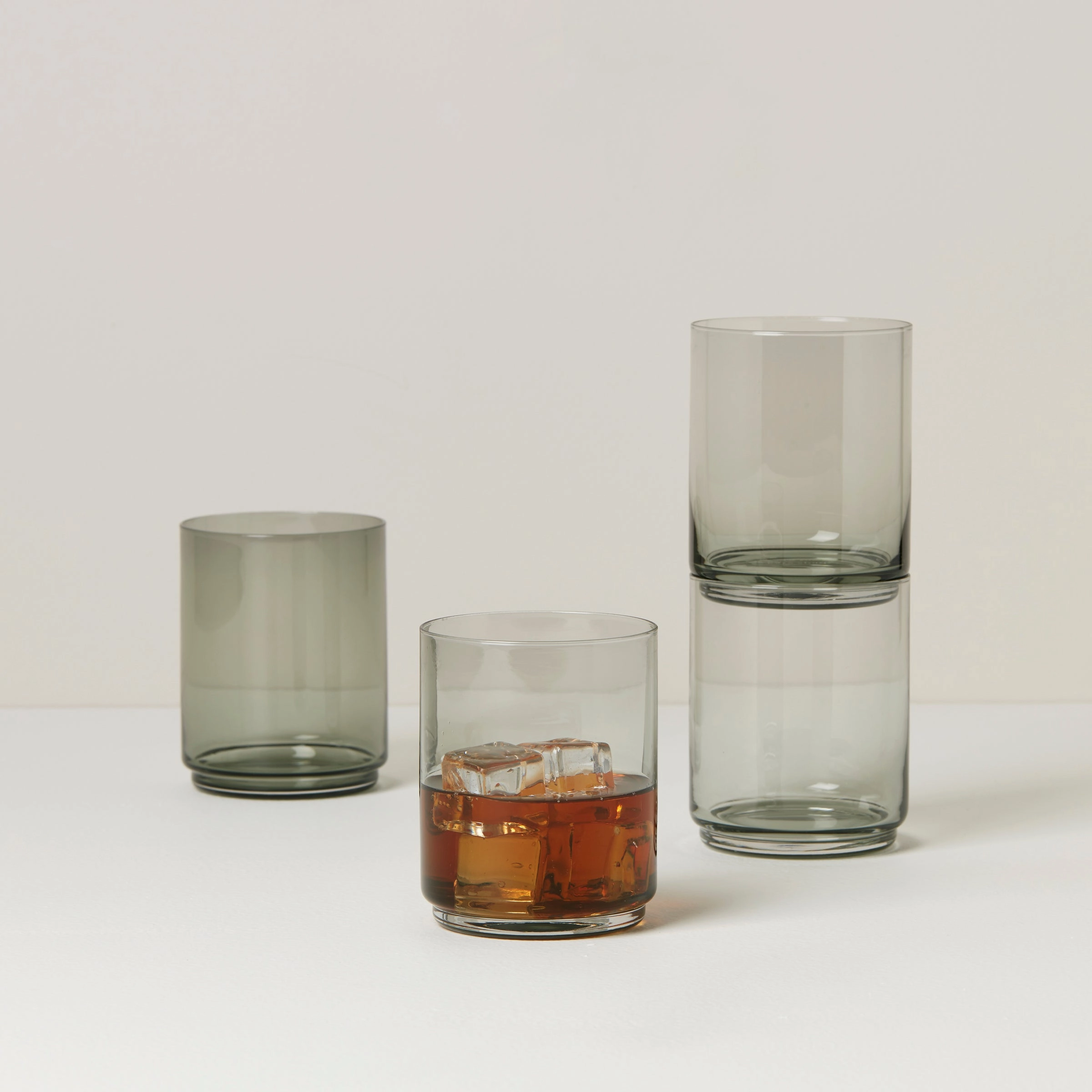 Tuscany Classics Stackable Smoke Tall Glasses - Set Of 4