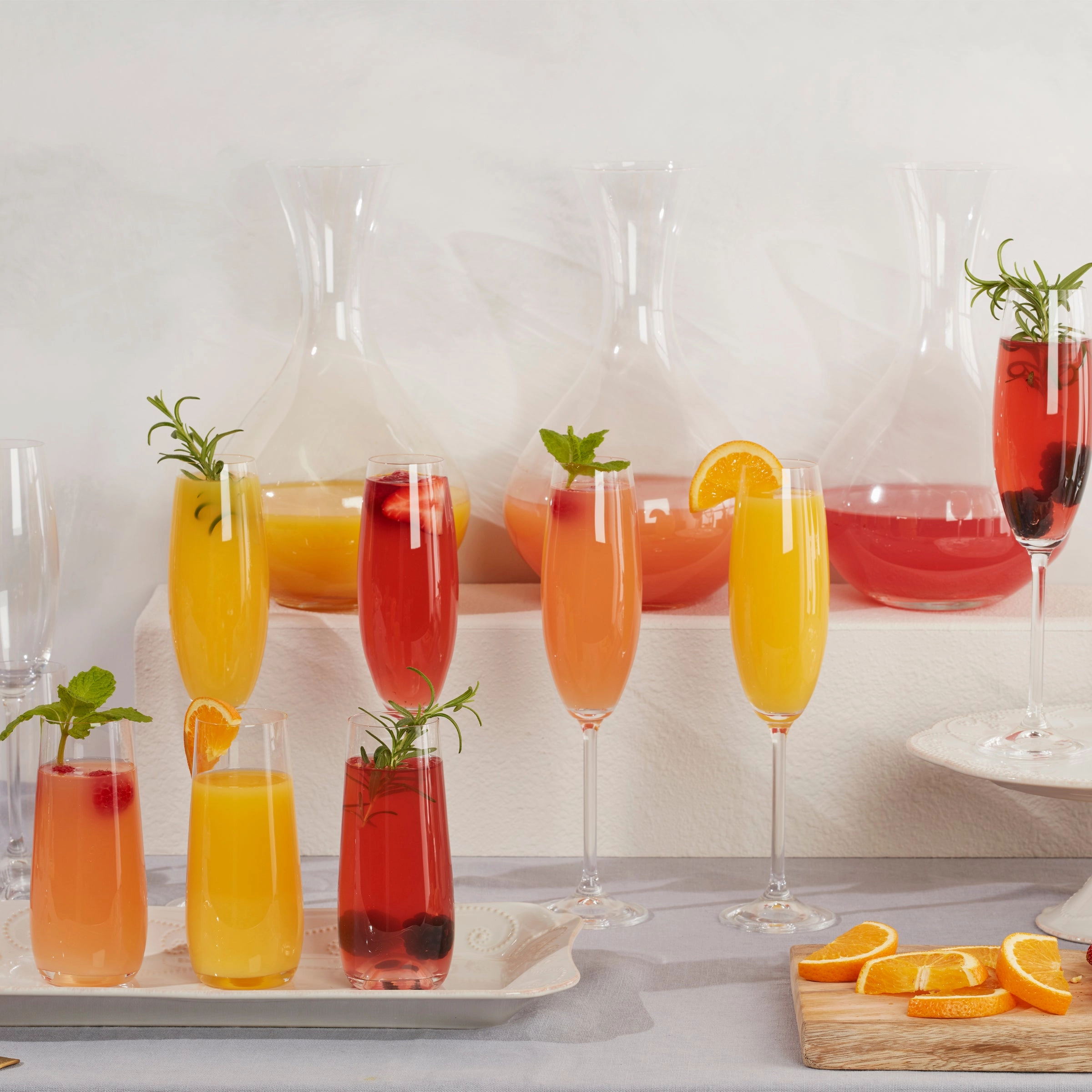 Tuscany Classics Stemless Flute Glasses - Set Of 6