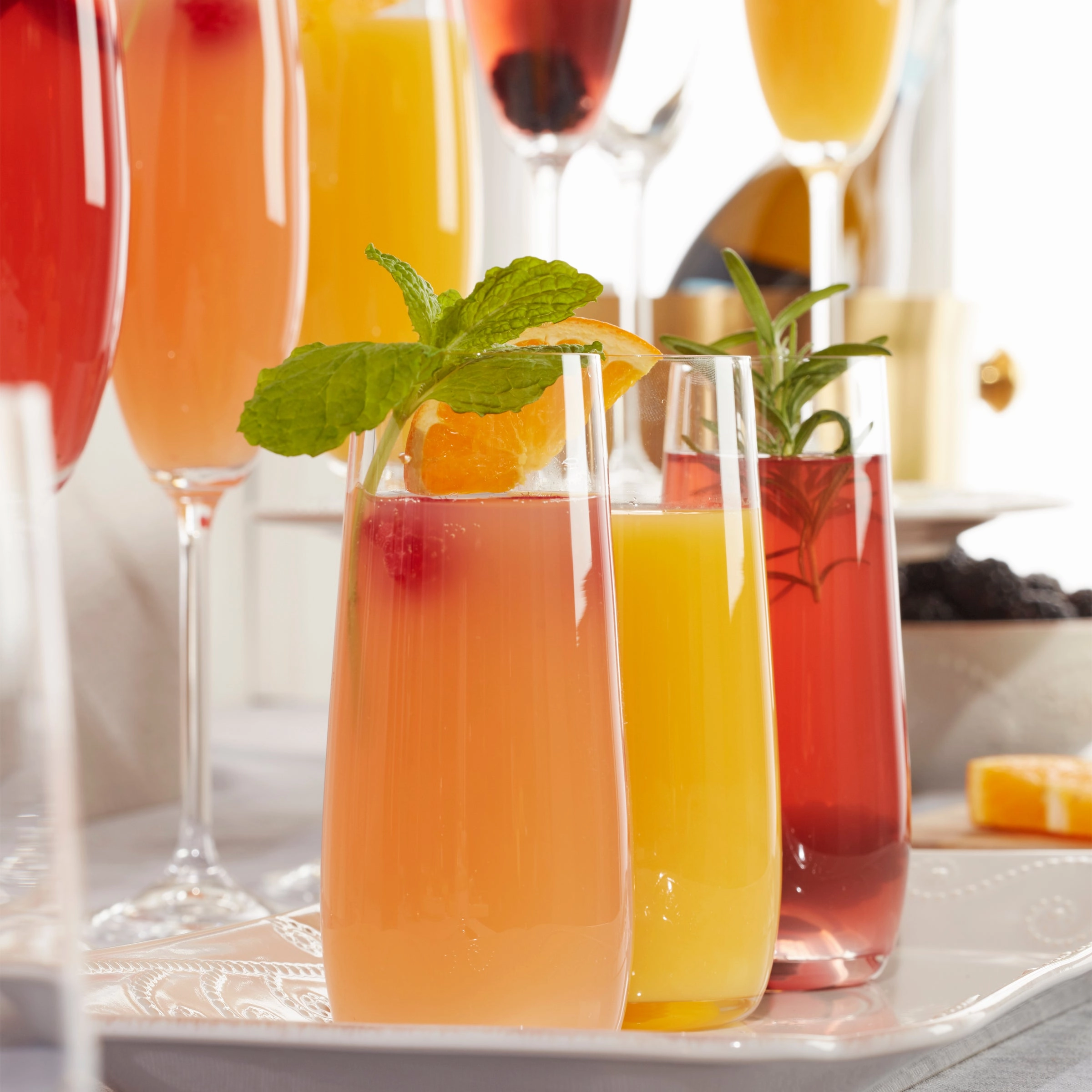 Tuscany Classics Stemless Flute Glasses - Set Of 6