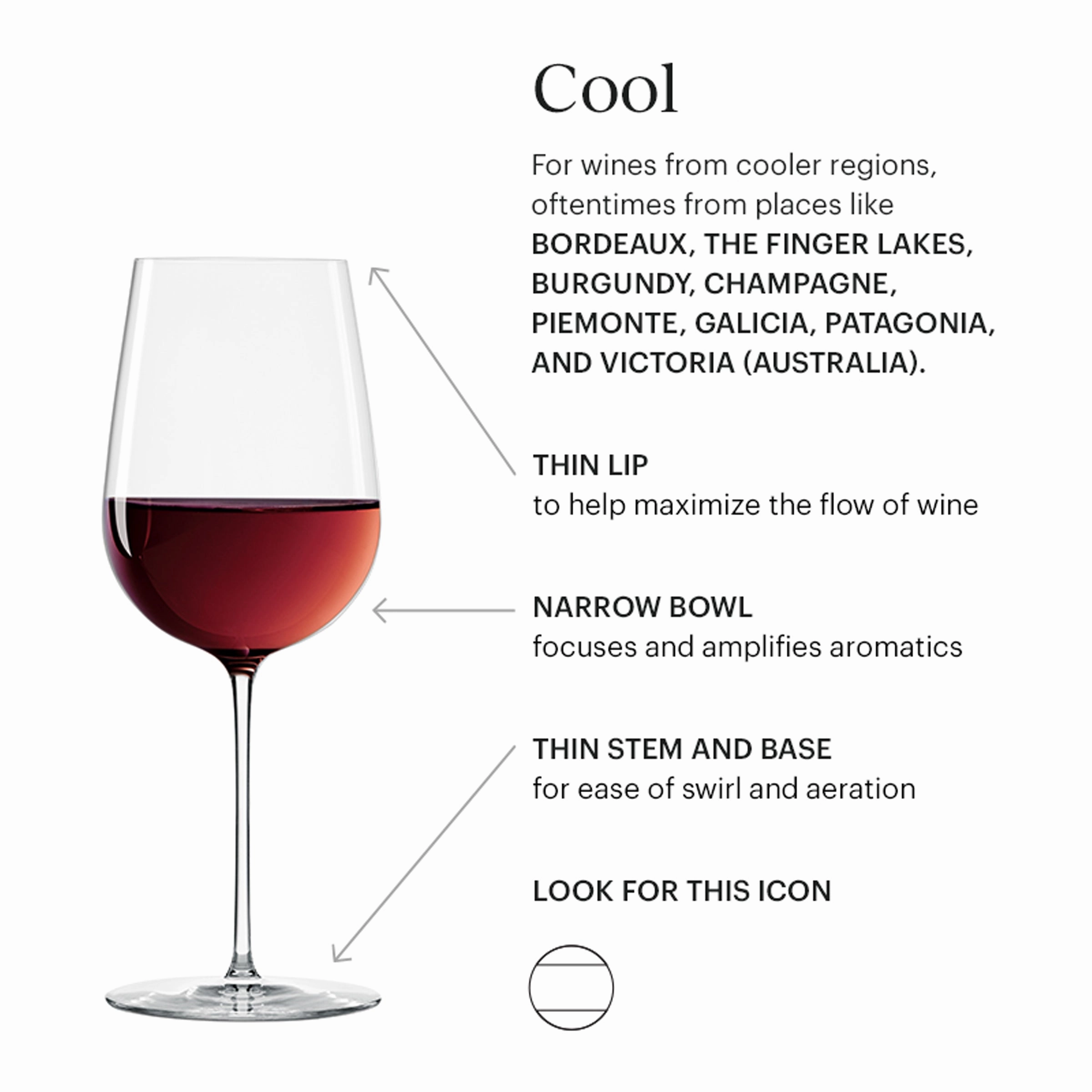 Tuscany Signature Series Cool Region Wine Glasses - Set Of 2