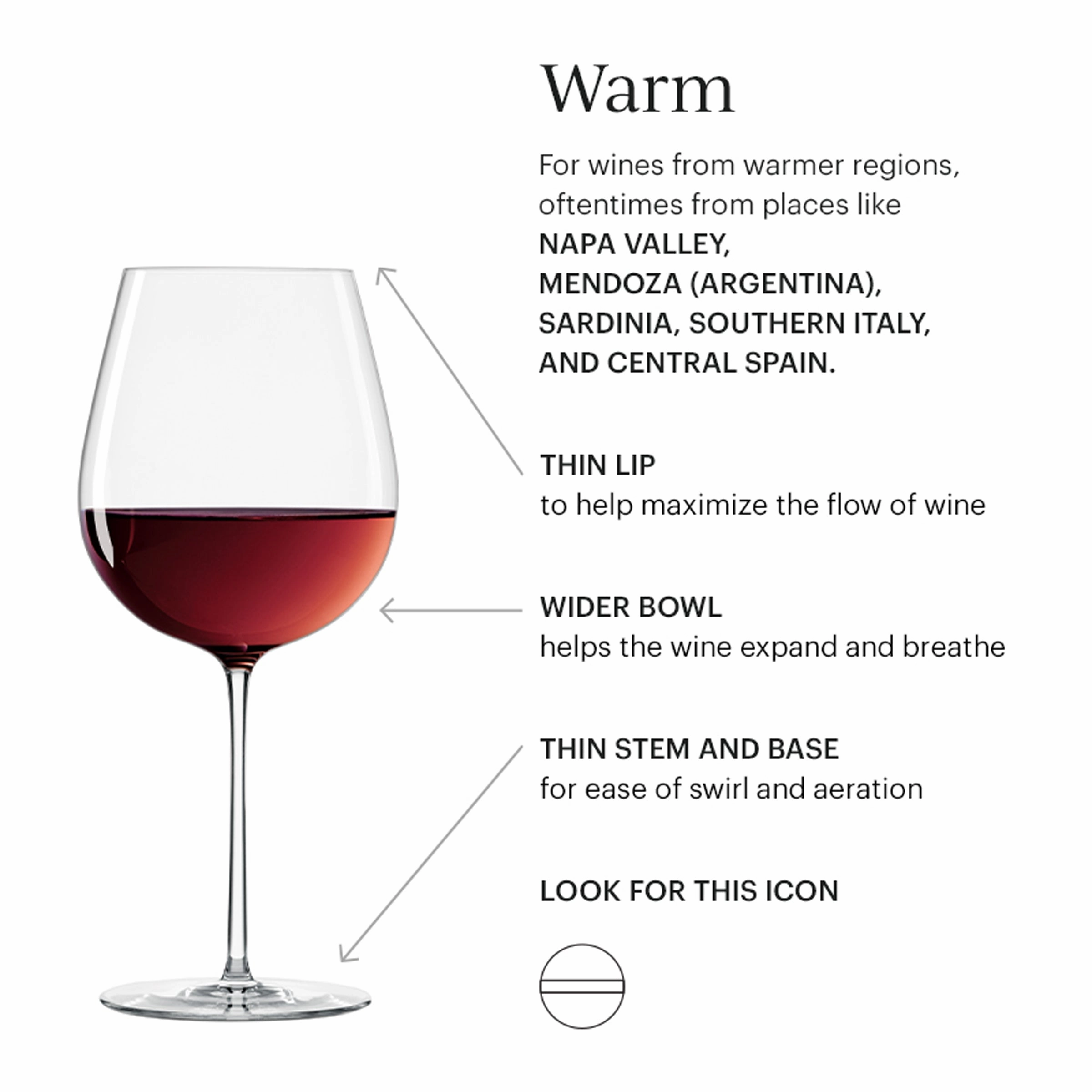Tuscany Signature Series Warm Region Wine Glasses - Set Of 2
