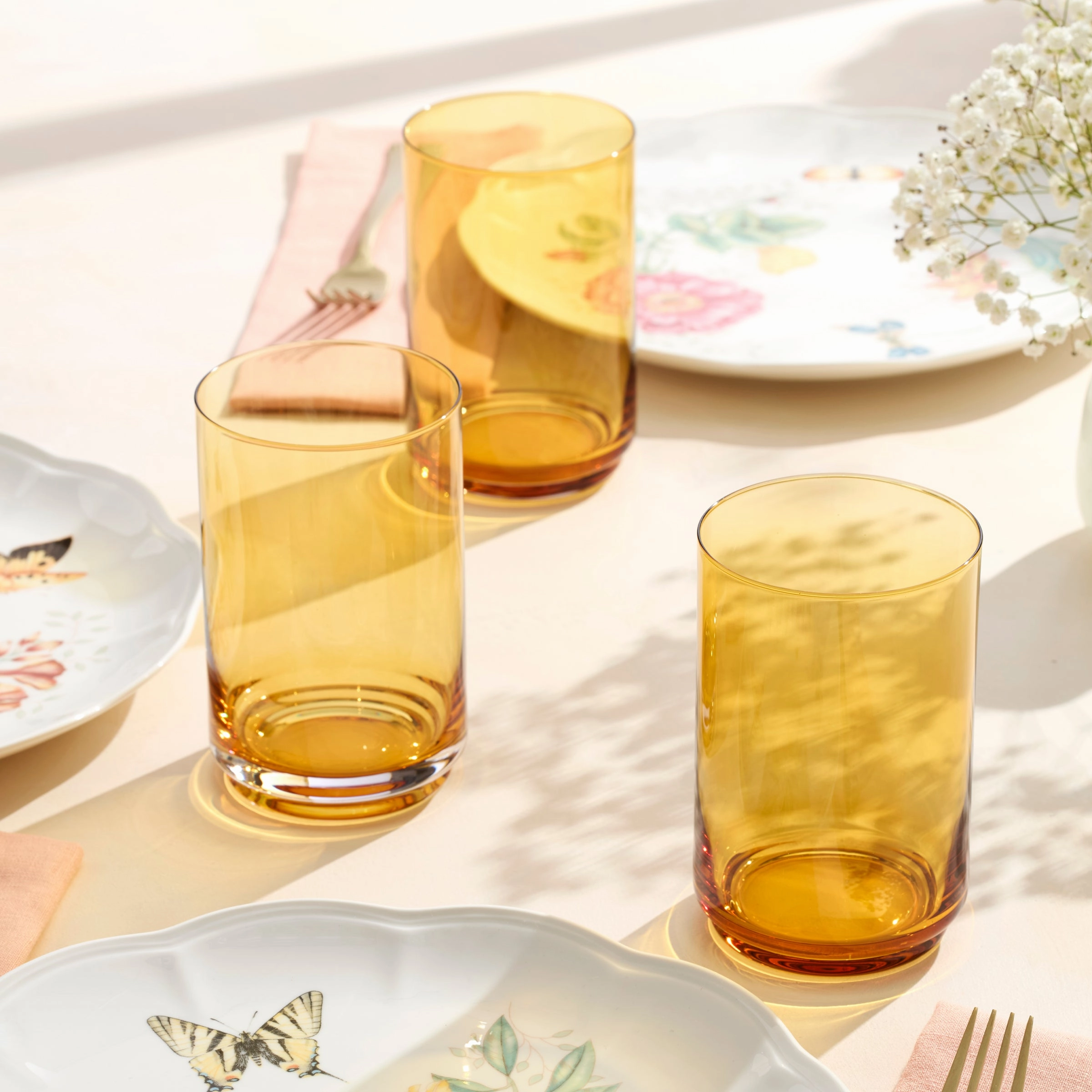 Tuscany Stackable Amber Coolers - Set Of 4
