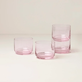 Tuscany Stackable Blush Short Glasses - Set Of 4