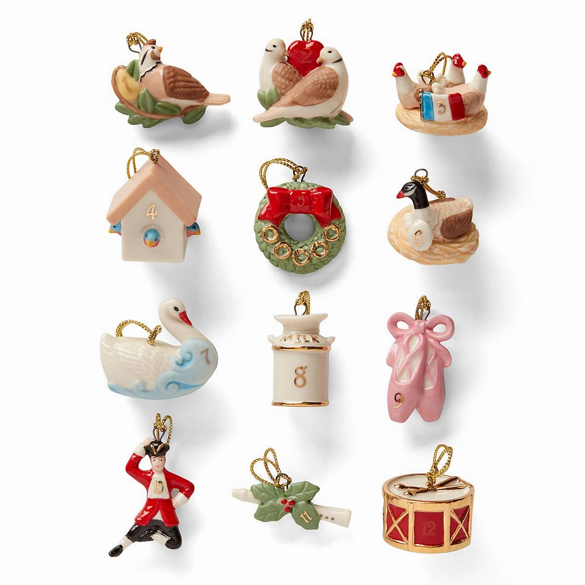 Twelve Days Of Christmas 12-Piece Ornament Set