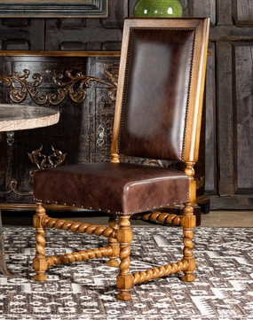 Twisted Leg Mahogany Dining Chair glassware set, wine glass