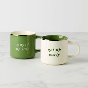 Two of a Kind Got Up Early & Stayed Up Late Mugs - Set of 2