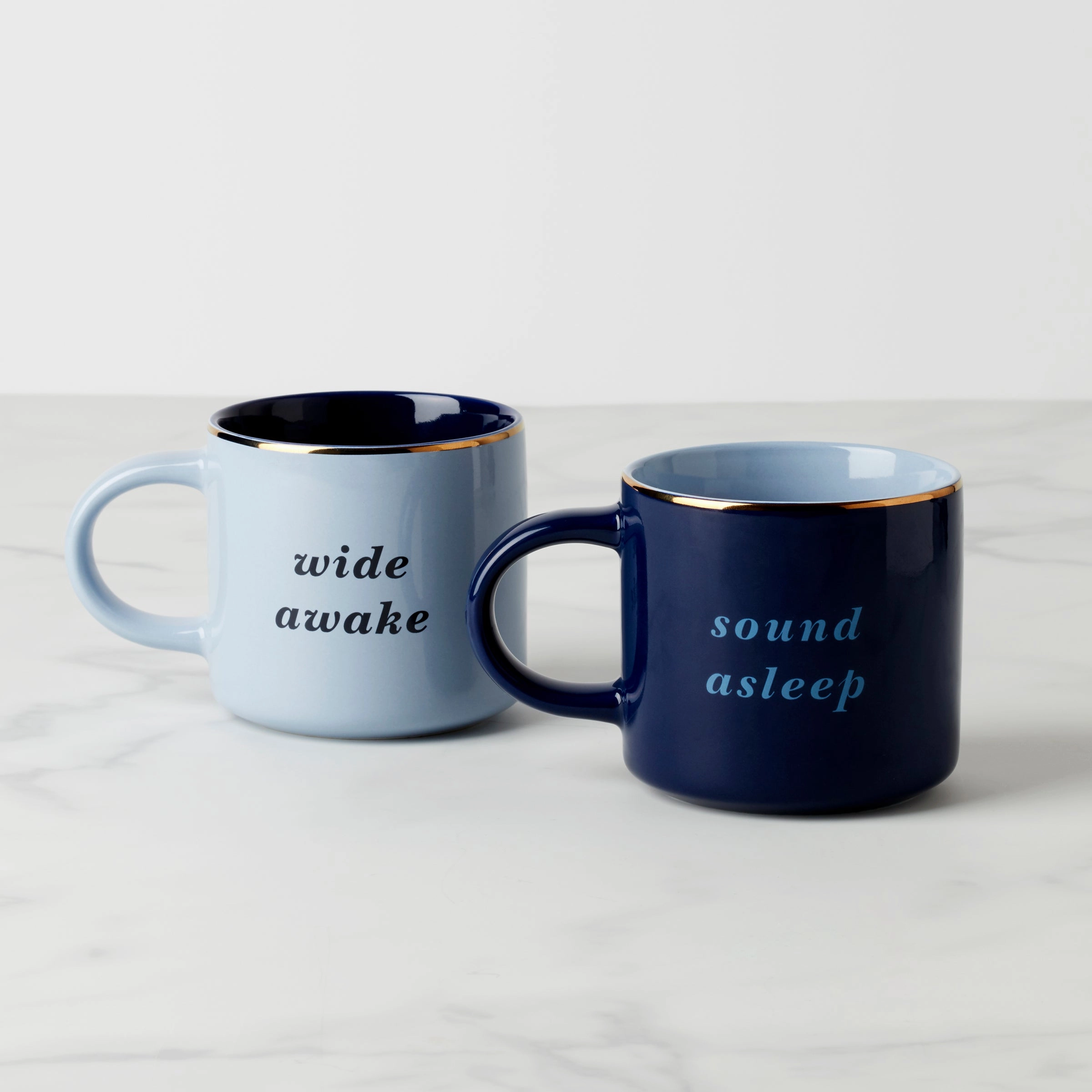 Two of a Kind Wide Awake & Sound Asleep Mugs - Set of 2