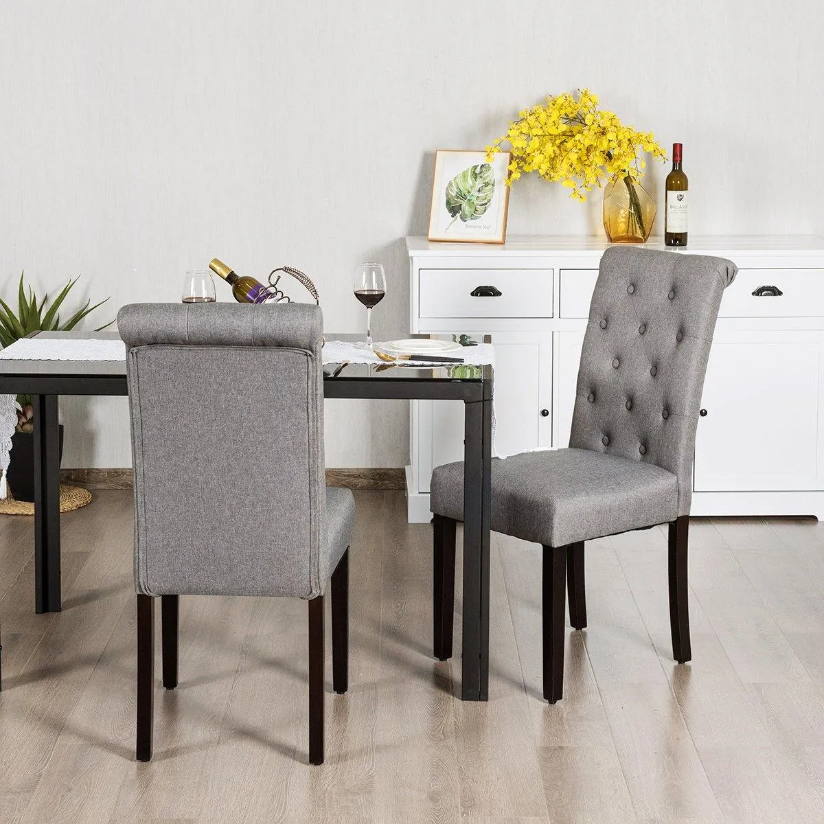 Upholstered Accent Dining Chairs Set of 2