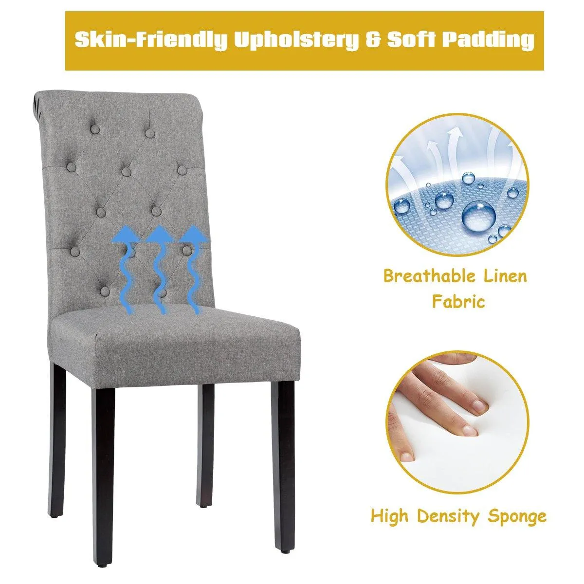 Upholstered Accent Dining Chairs Set of 2