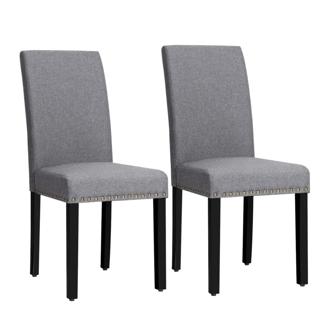 Upholstered Dining Chairs Set of 2 or 4, Fabric Side Chairs w/Wood Legs set of dining chairs, wooden chairs