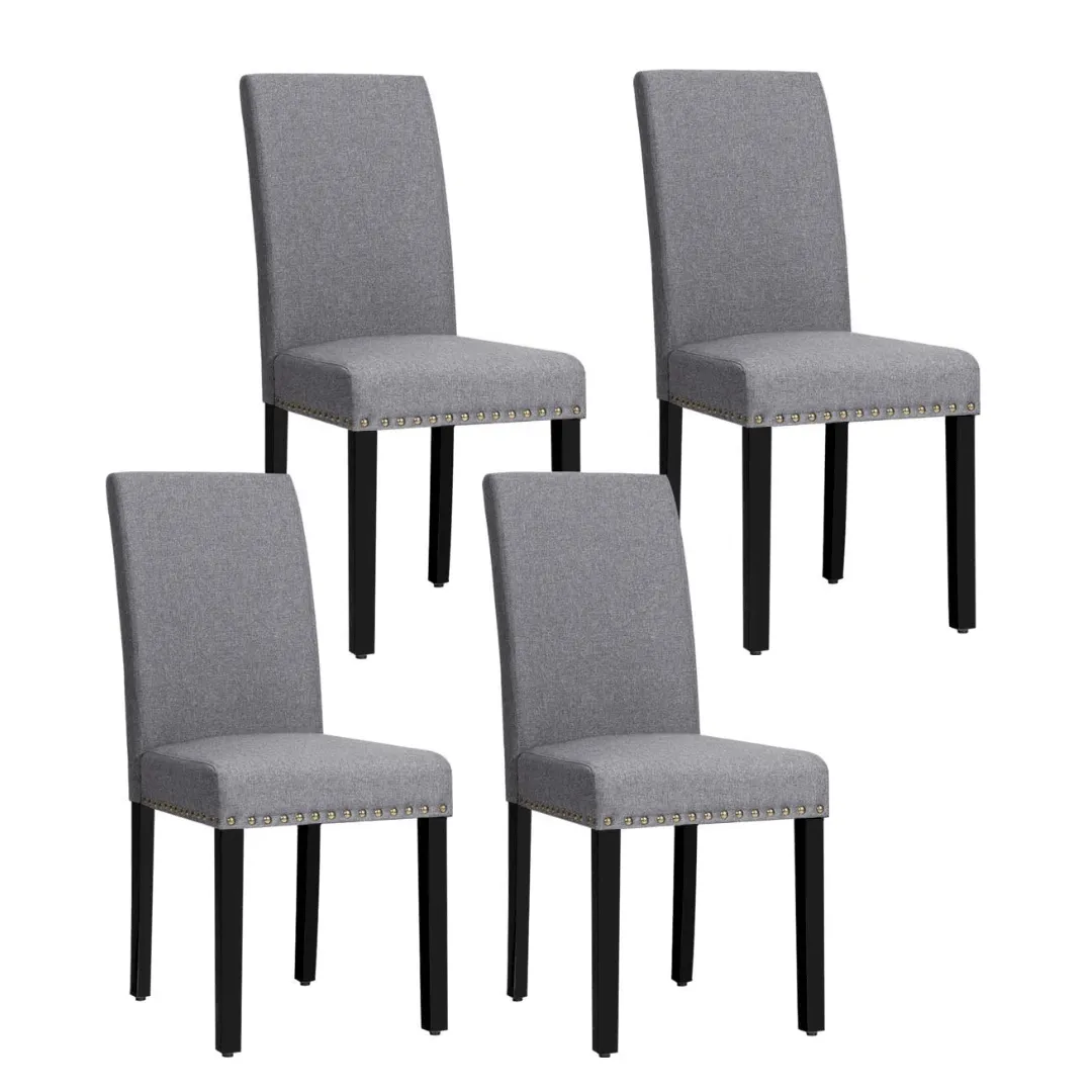 Upholstered Dining Chairs Set of 2 or 4, Fabric Side Chairs w/Wood Legs
