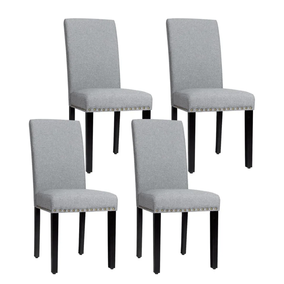 Upholstered Dining Chairs Set of 2 or 4, Fabric Side Chairs w/Wood Legs