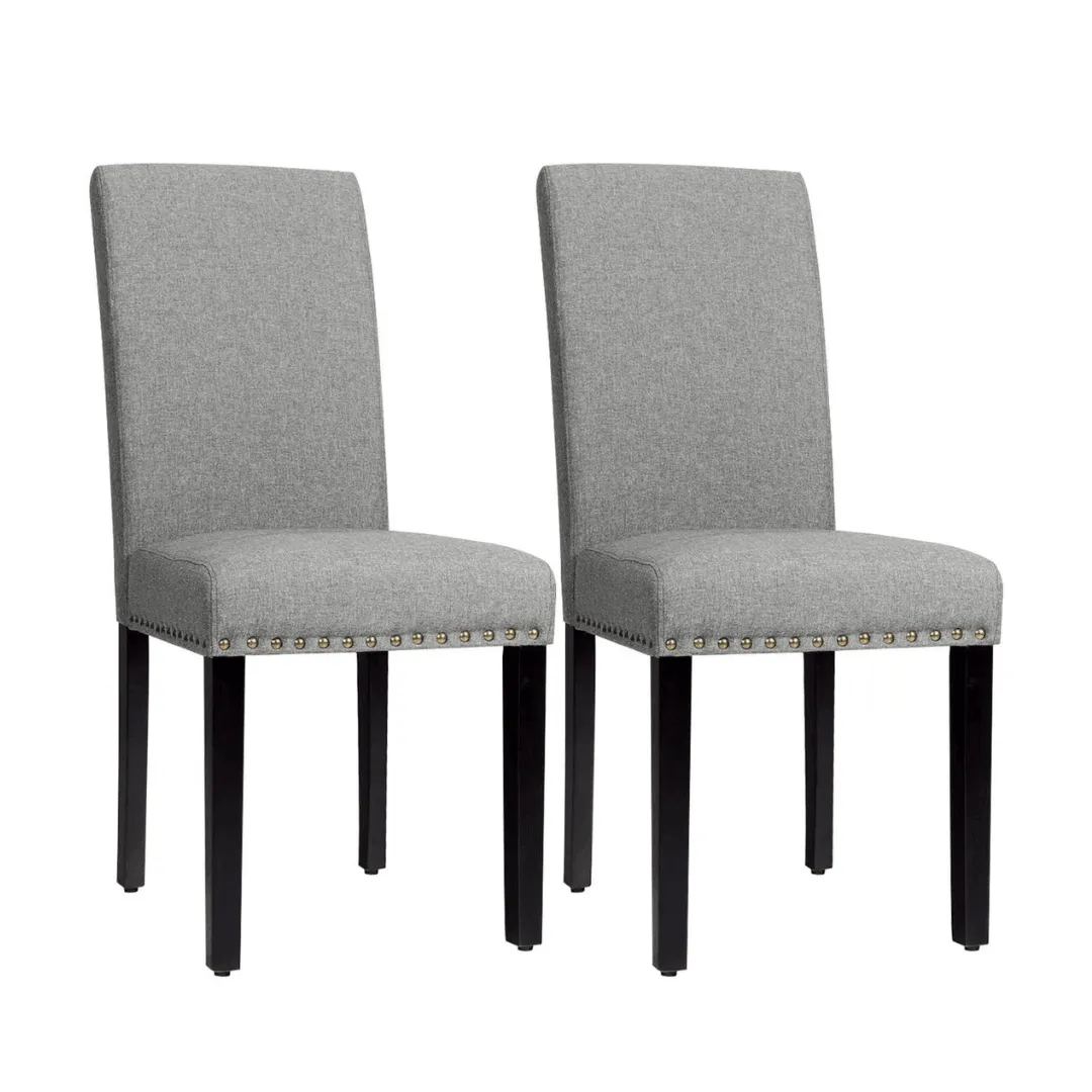 Upholstered Dining Chairs Set of 2 or 4, Fabric Side Chairs w/Wood Legs